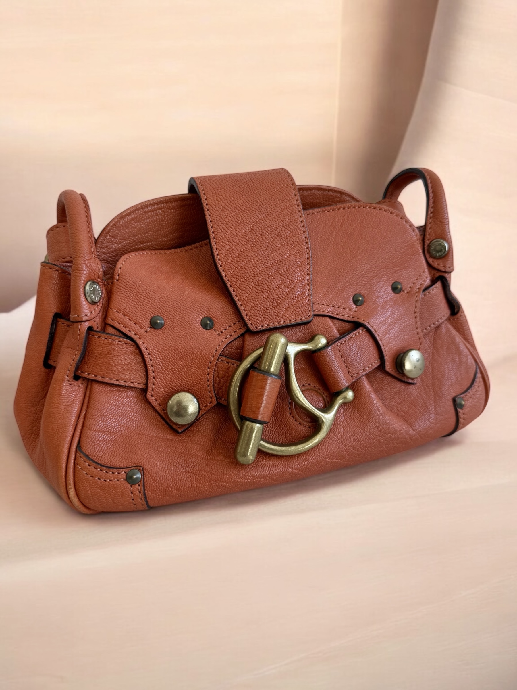 Y2K belted mini buckle bag