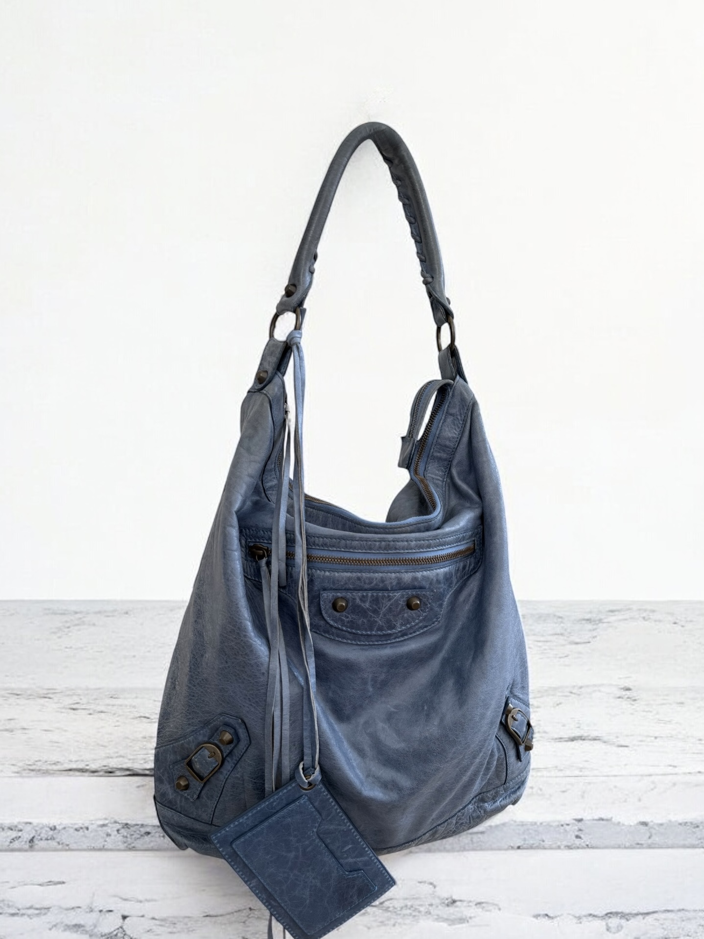 Marine Balenciaga city day hobo bag