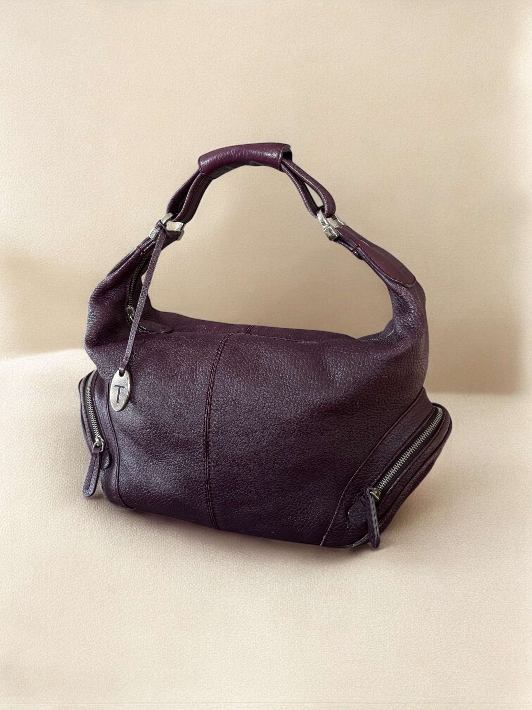 Purple Tod's Utility Shoulder Bag