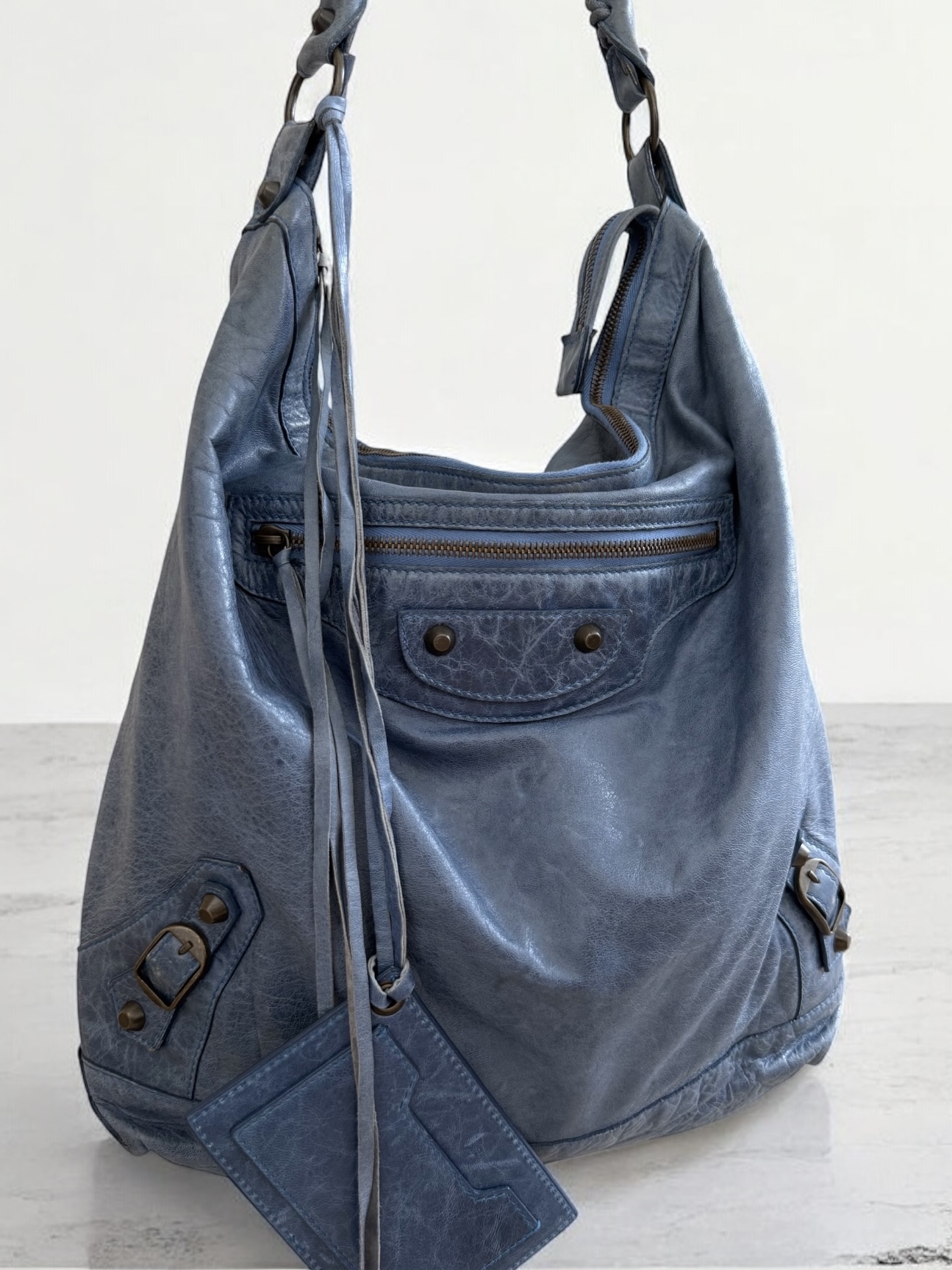 Marine Balenciaga city day hobo bag