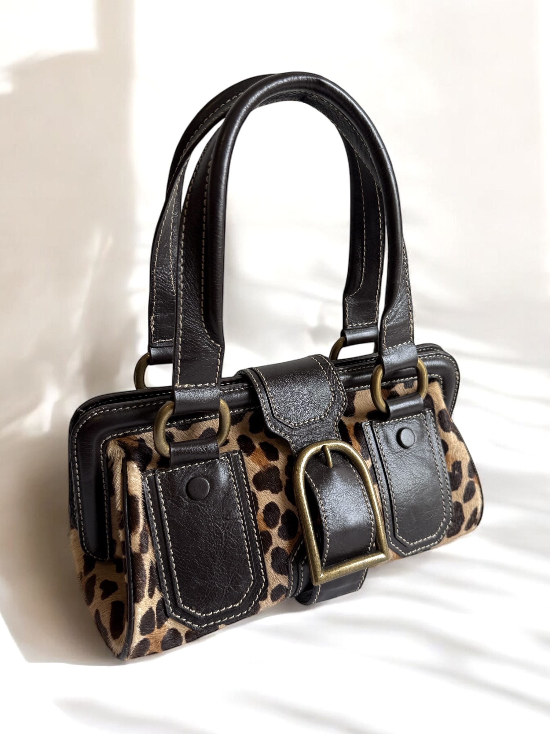 Leopard Pony Hair Y2K Doctor Bag