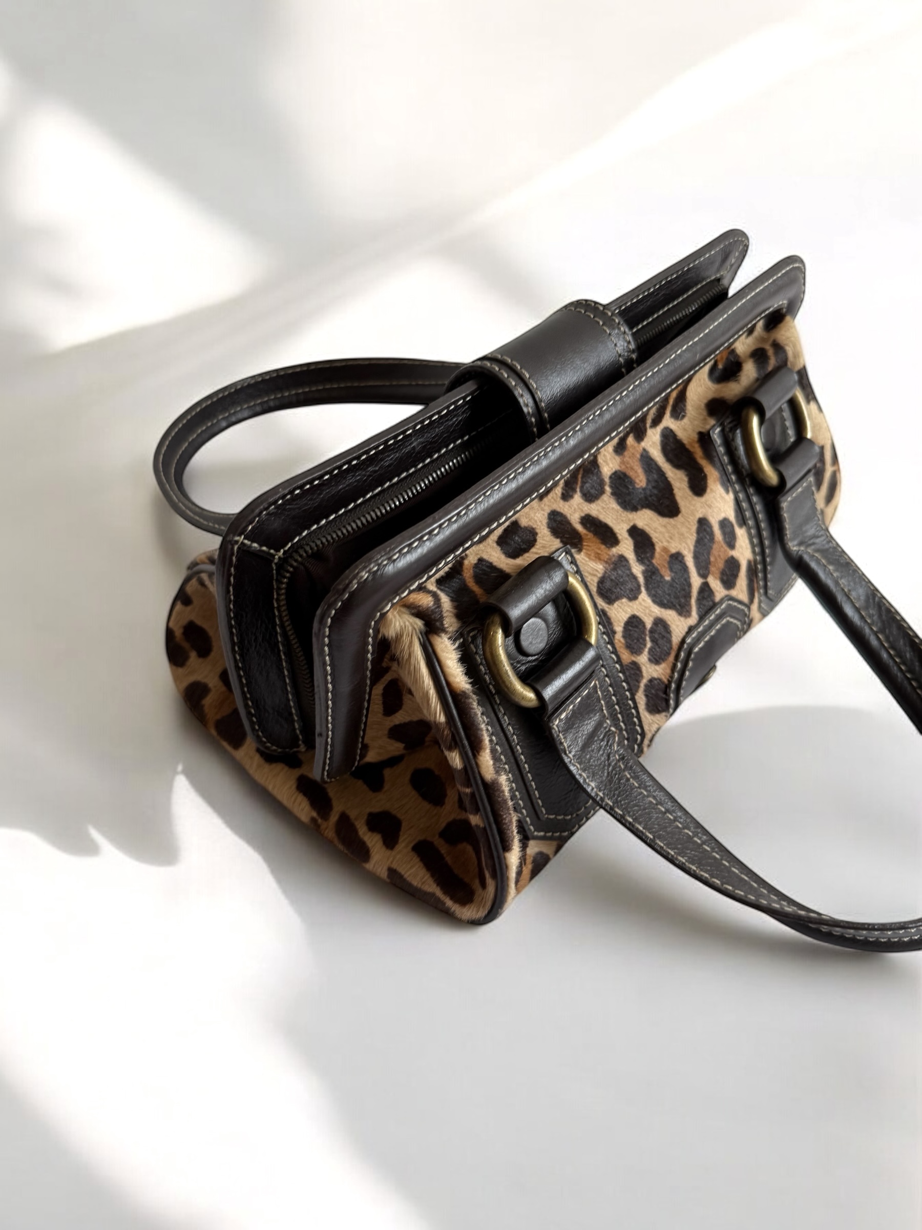 Leopard Pony Hair Y2K Doctor Bag