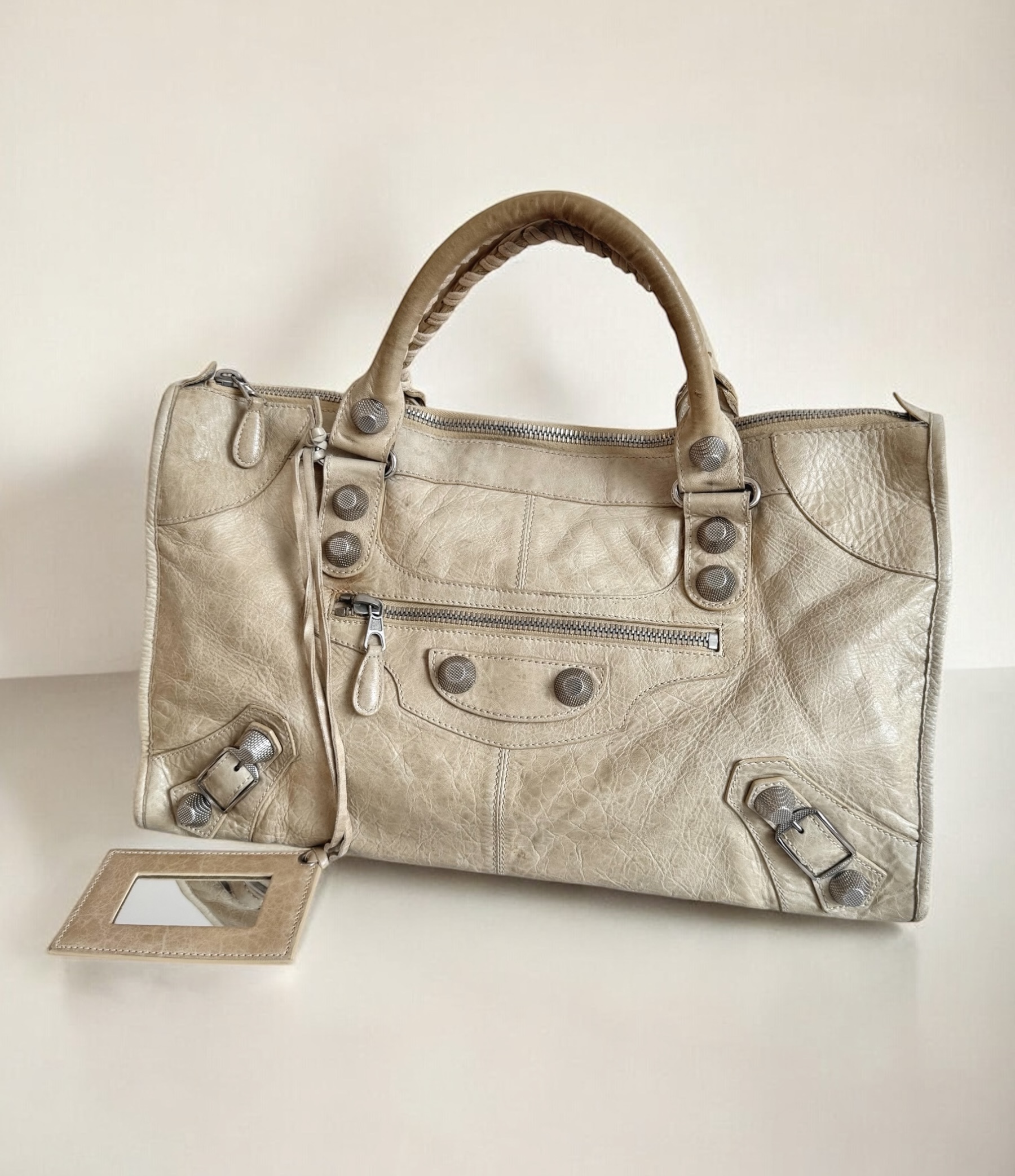 Cream Work Balenciaga City Bag