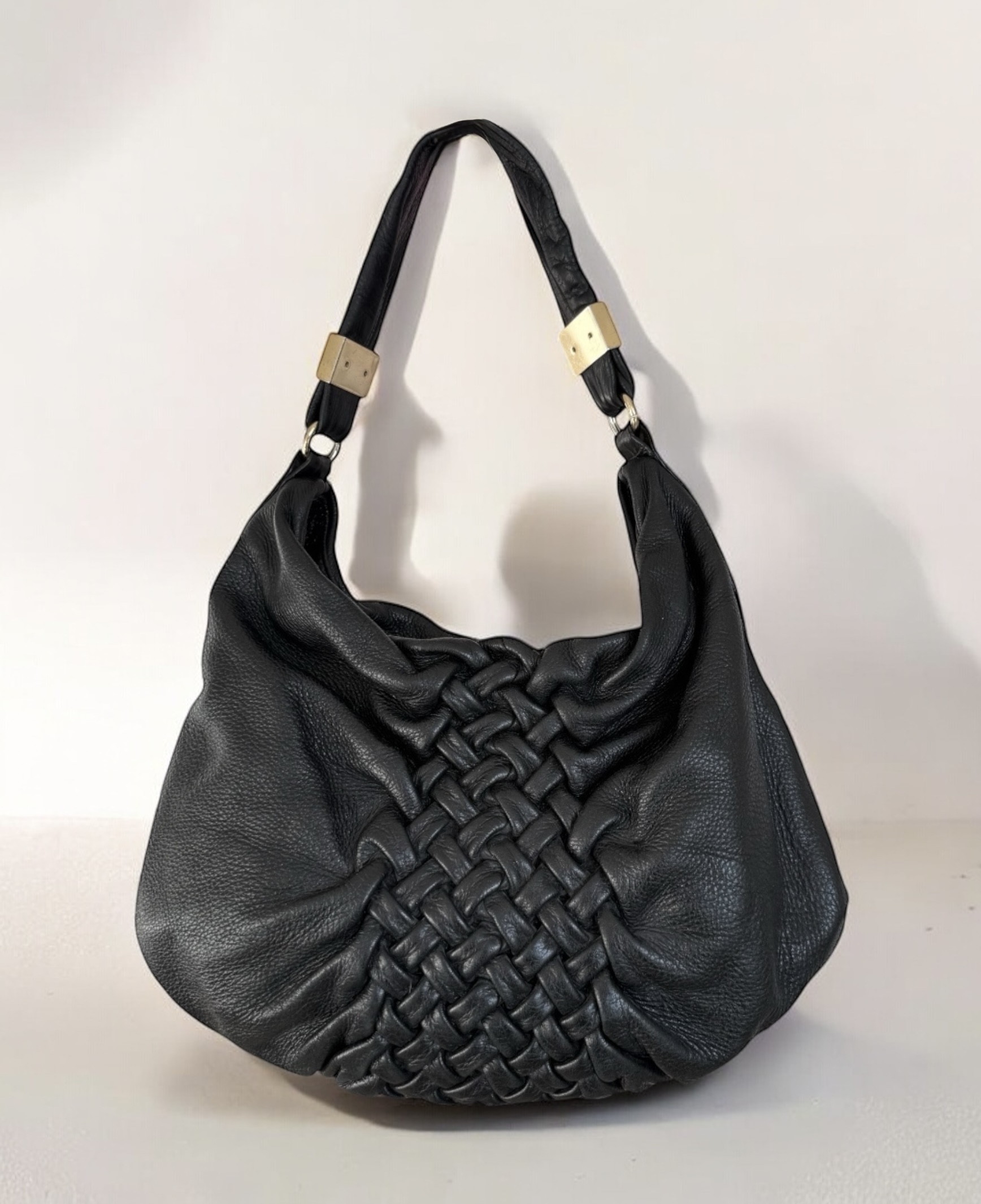 Intrecciato braided hobo bag