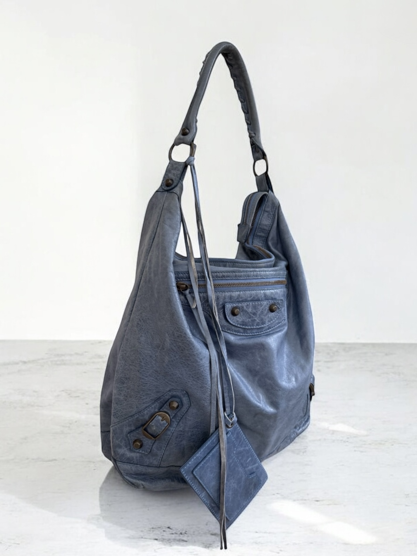 Marine Balenciaga city day hobo bag