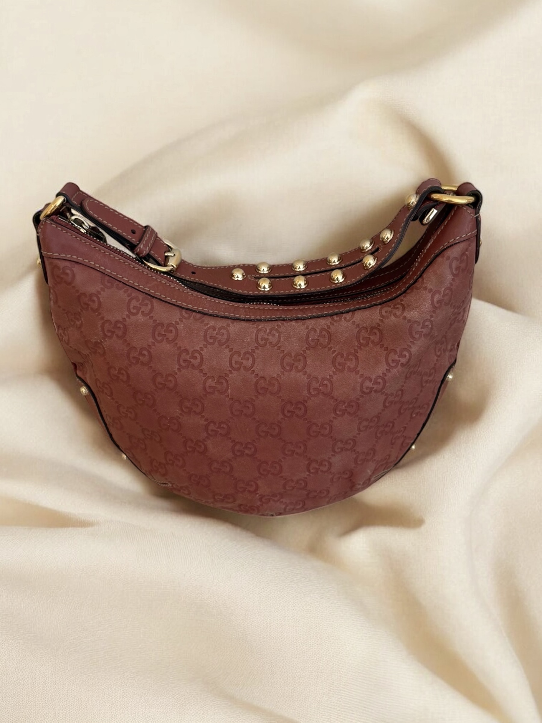 Rose mauve mini Gucci hobo bag