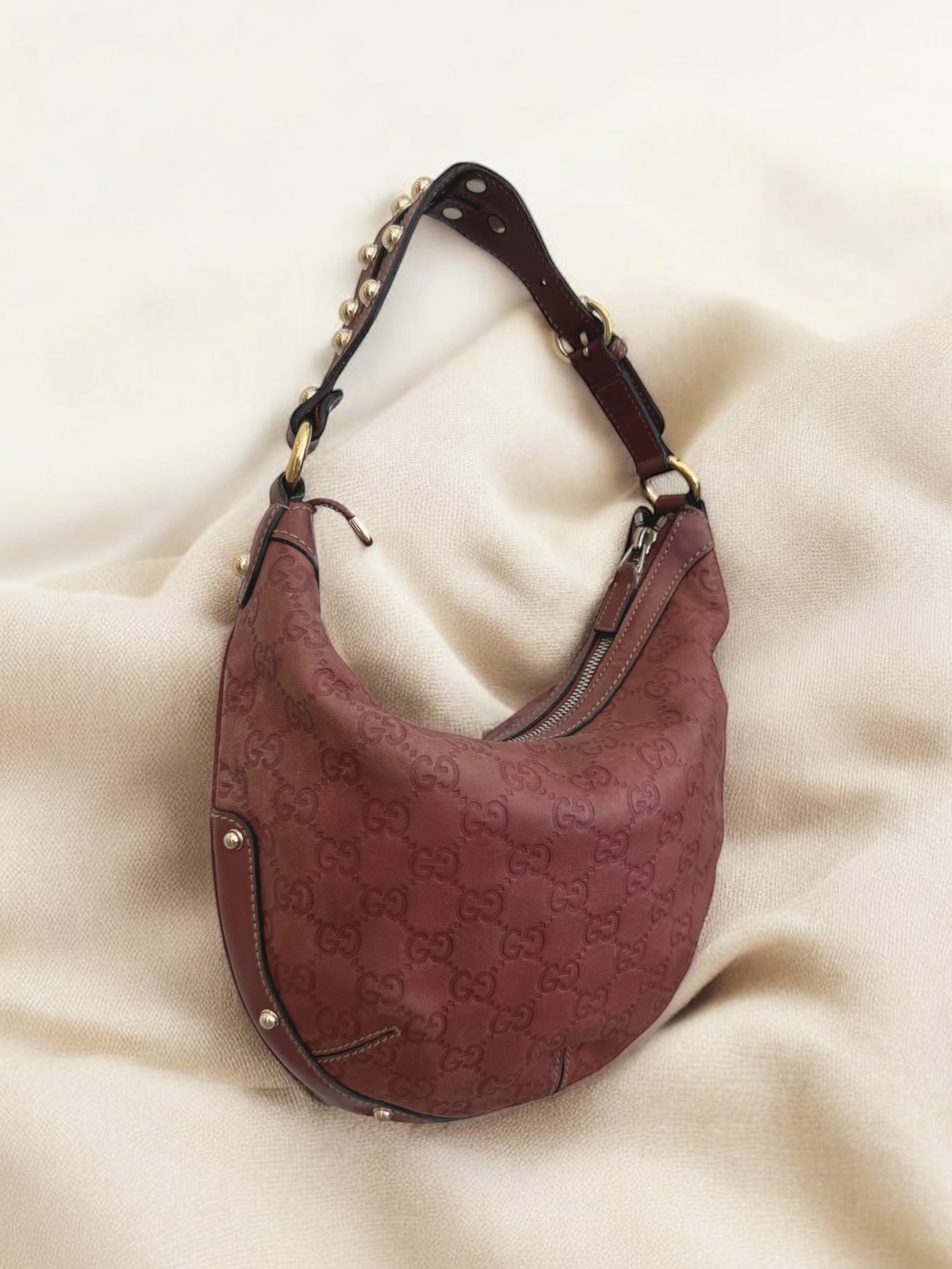 Rose mauve mini Gucci hobo bag