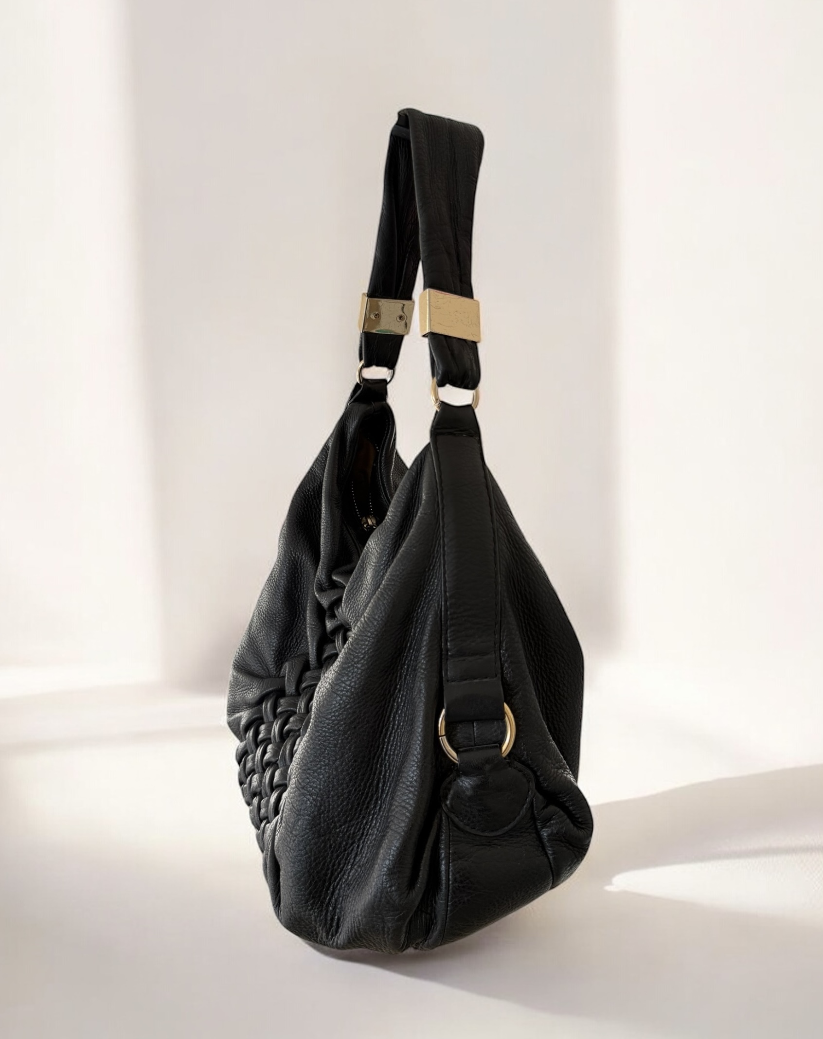 Intrecciato braided hobo bag