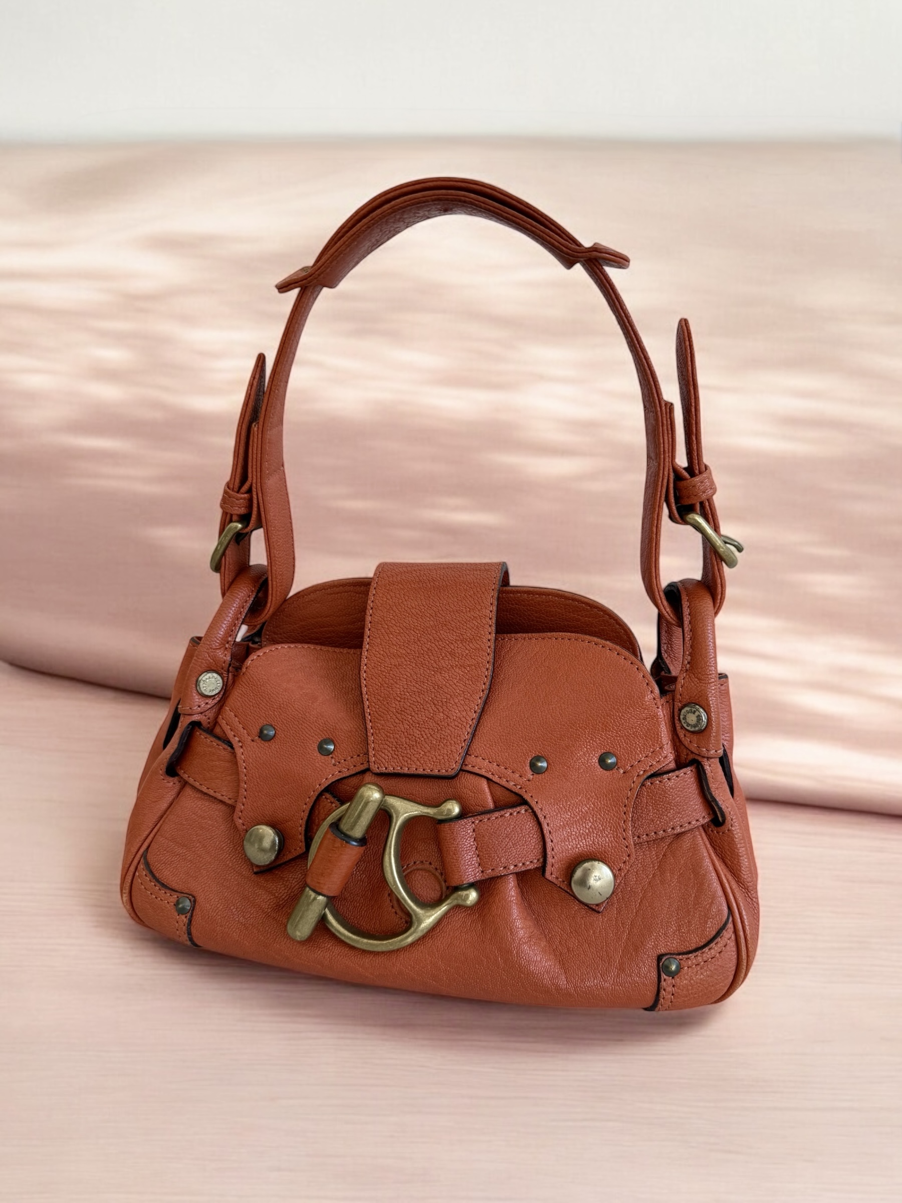 Y2K belted mini buckle bag