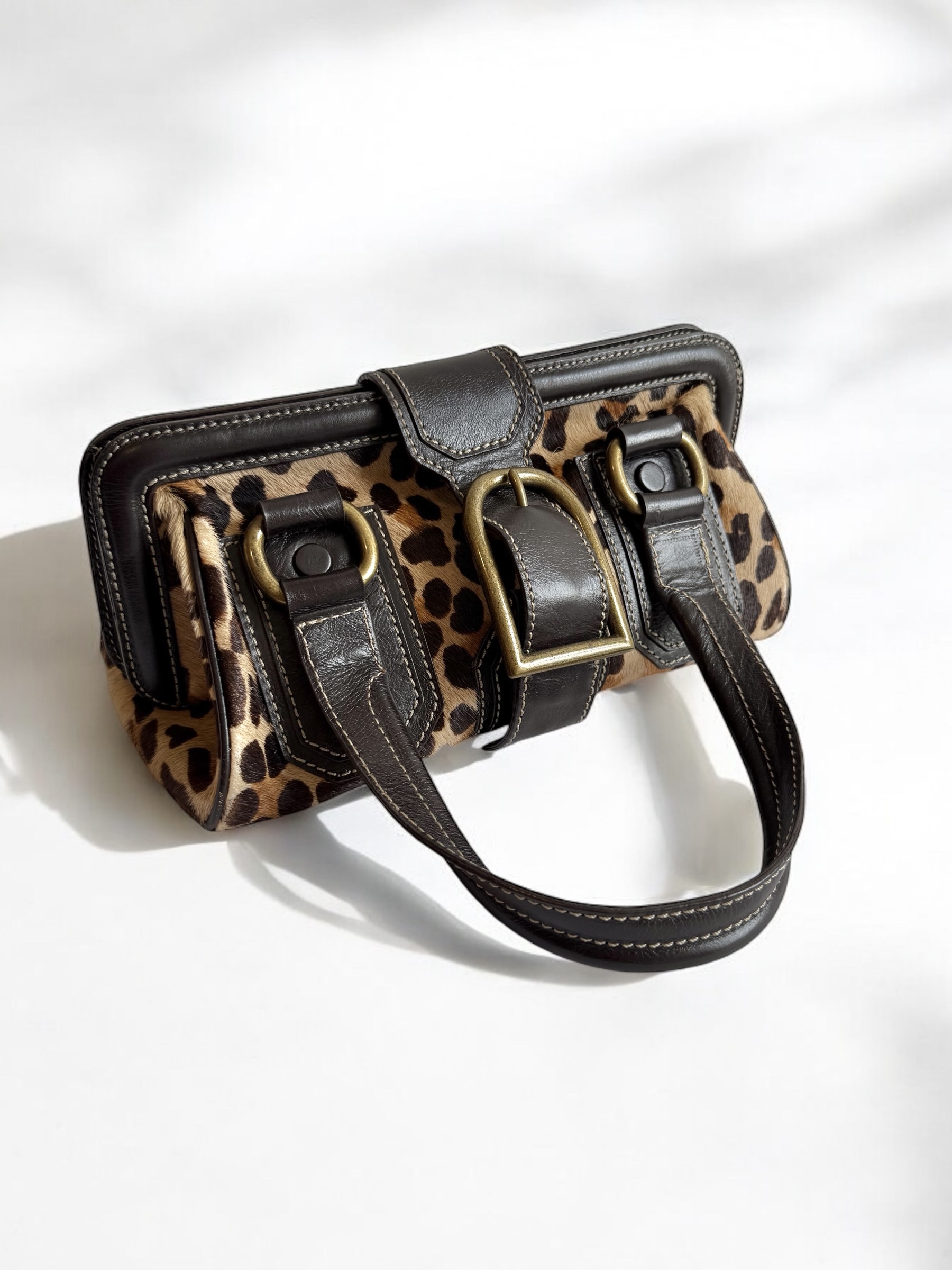 Leopard Pony Hair Y2K Doctor Bag