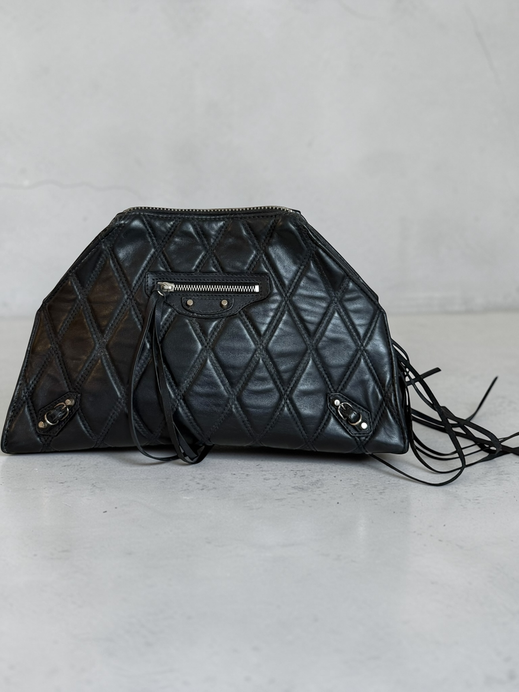 Diamond Quilted Balenciaga City Clutch Bag