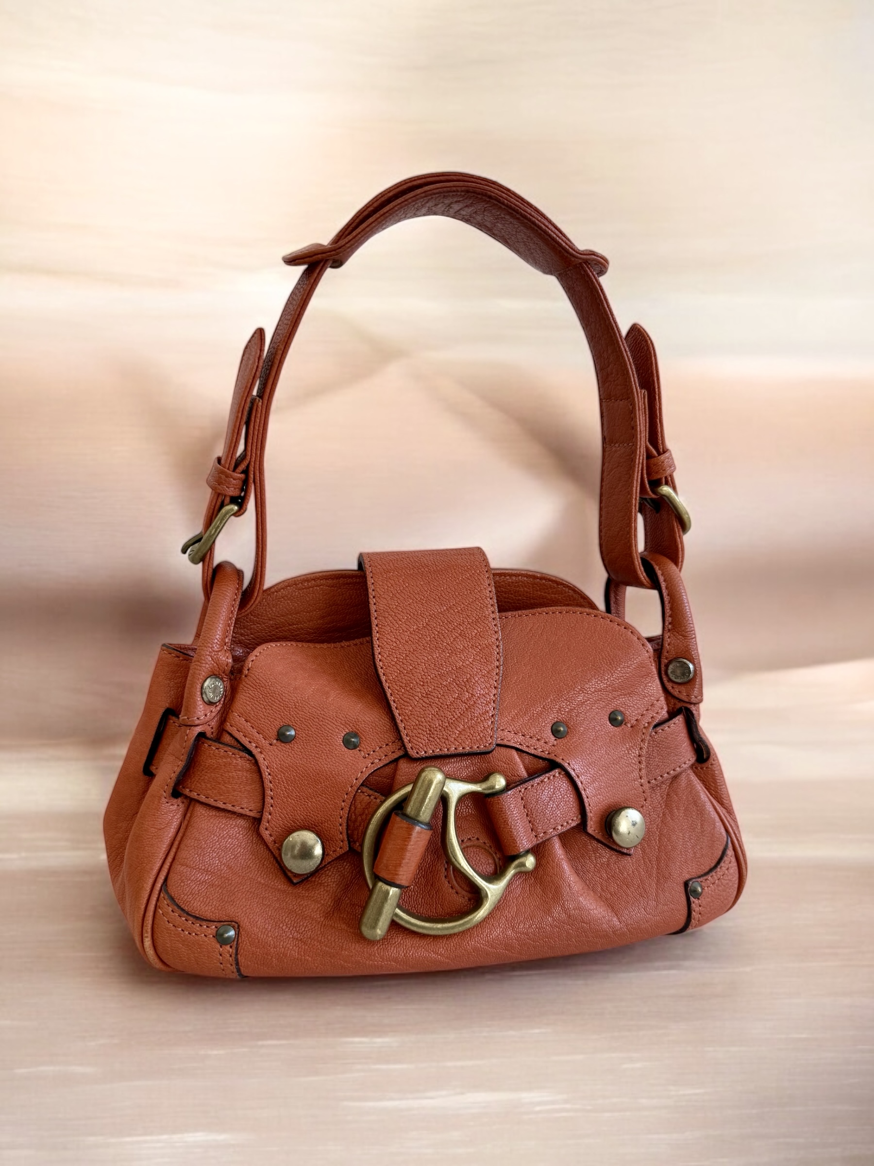 Y2K belted mini buckle bag