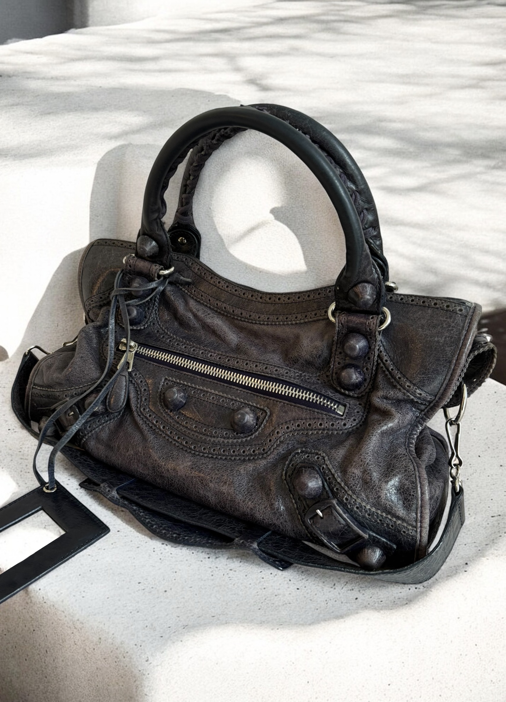 Brogue Balenciaga 'Ink' City bag