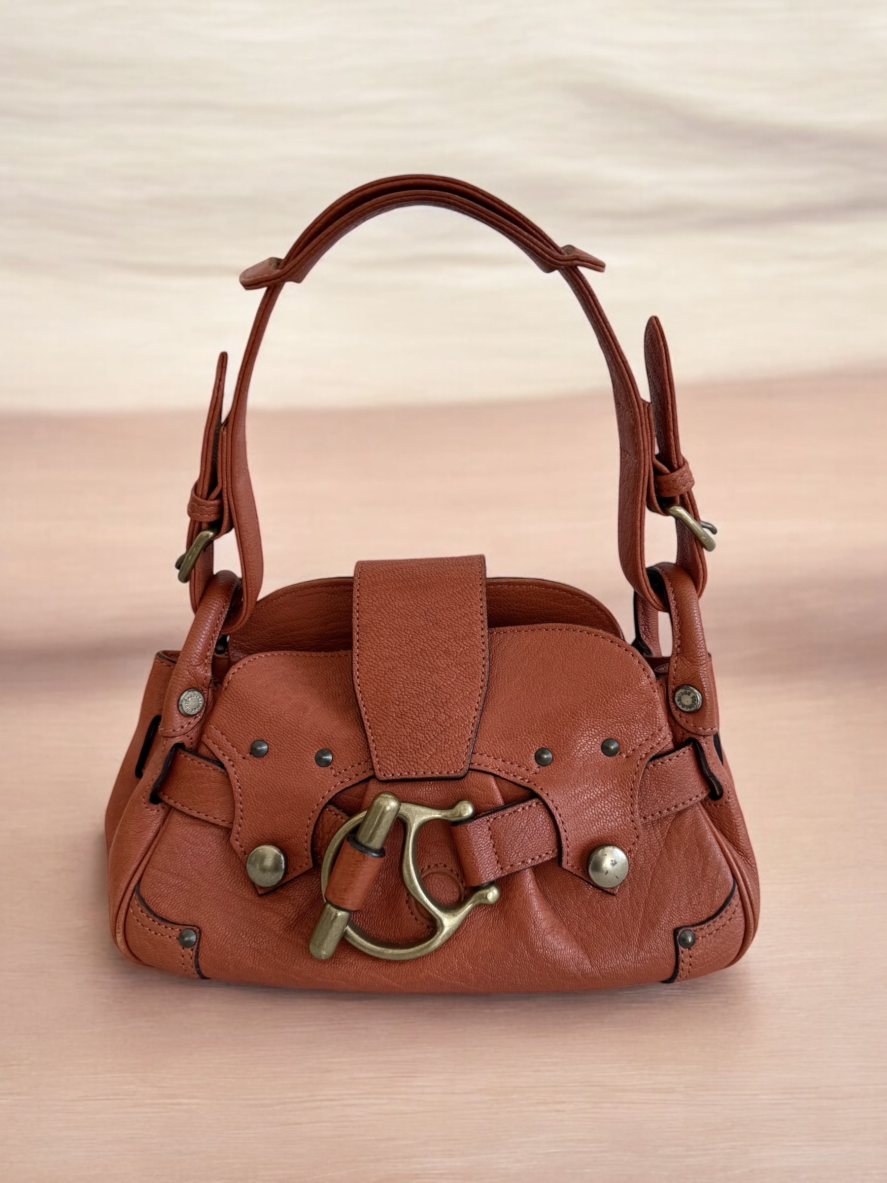Y2K belted mini buckle bag