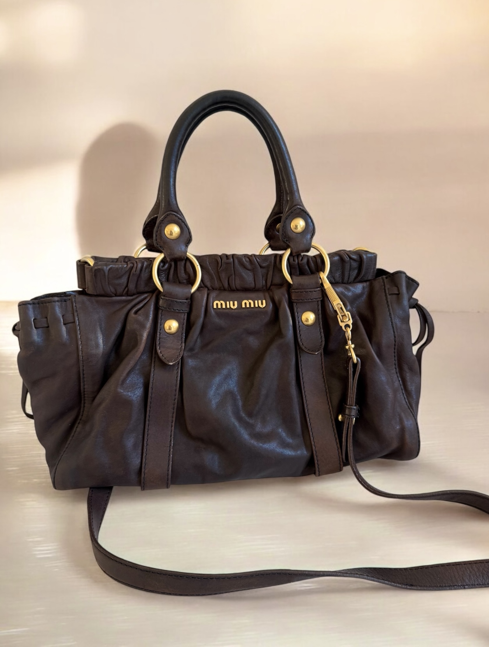 Miu Miu Vitello Lux 2-Way Bag
