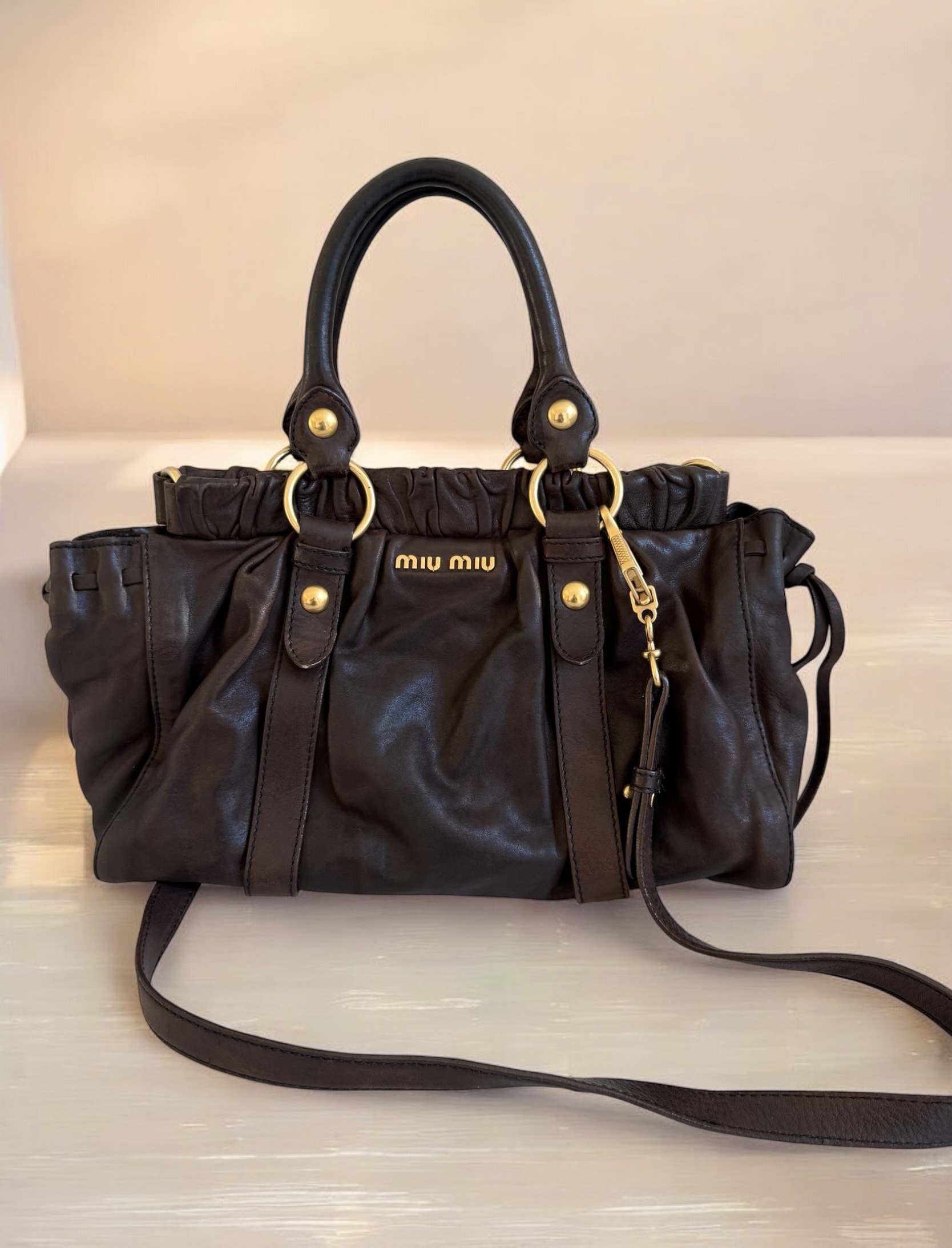 Miu Miu Vitello Lux 2-Way Bag