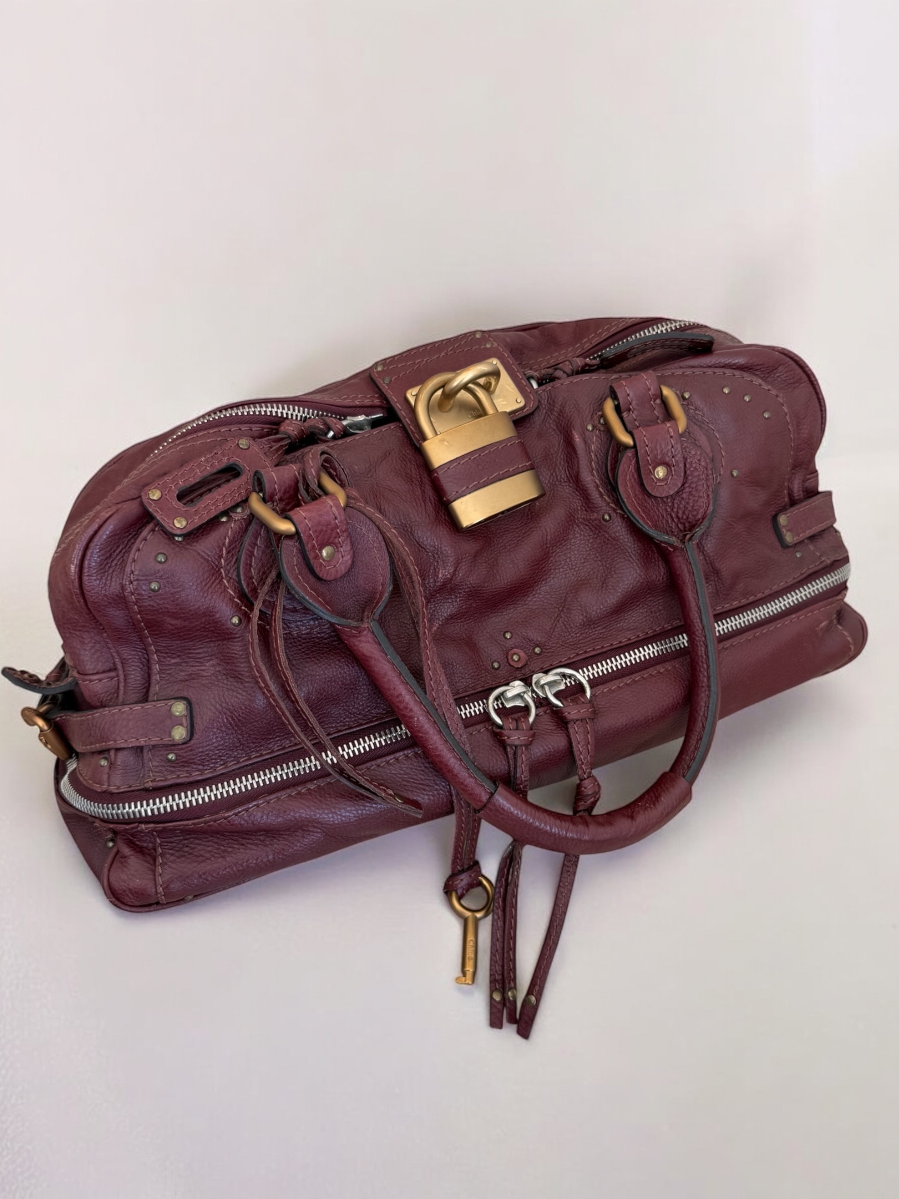 Burgundy Chloé Paddington bag