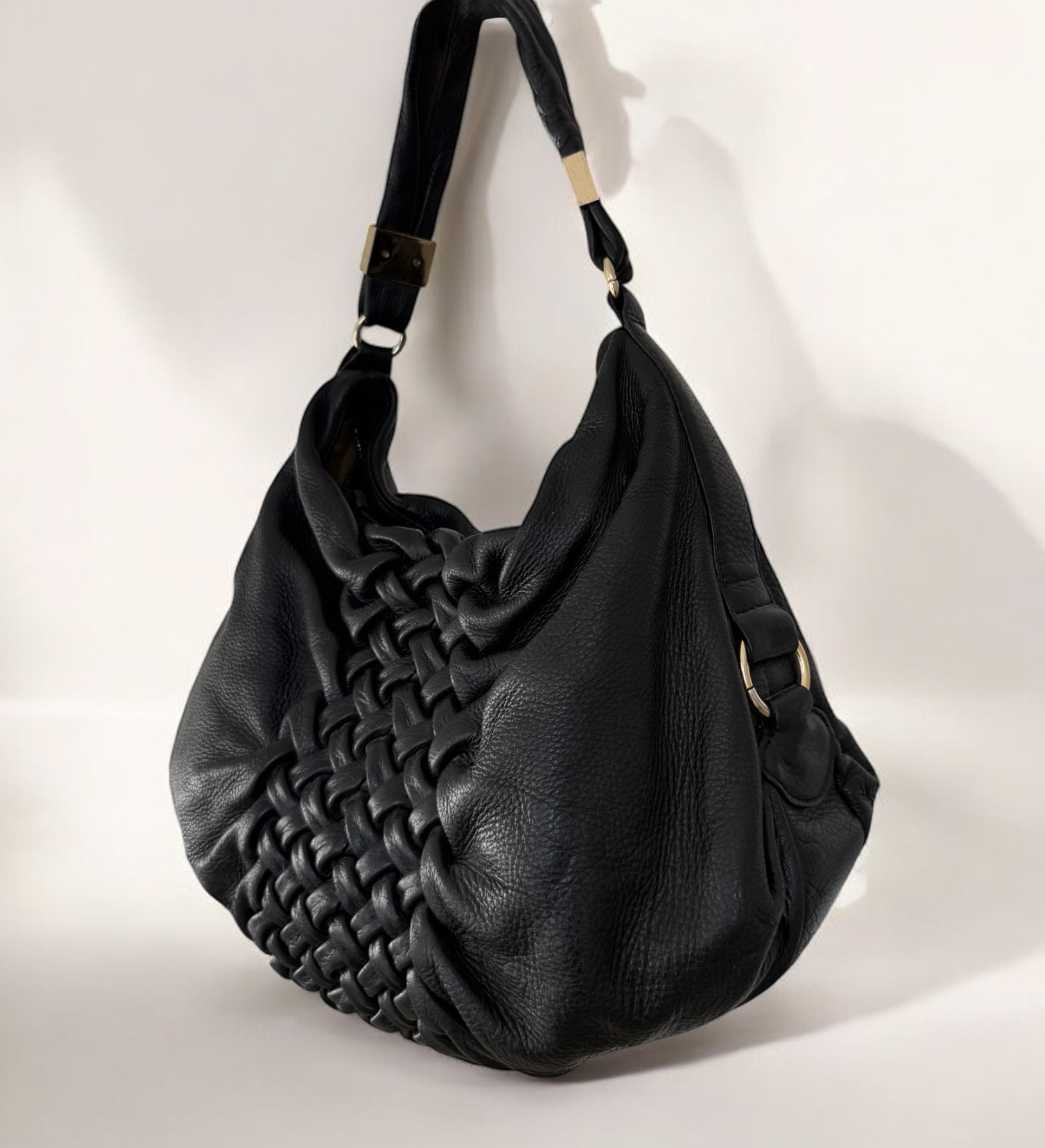 Intrecciato braided hobo bag