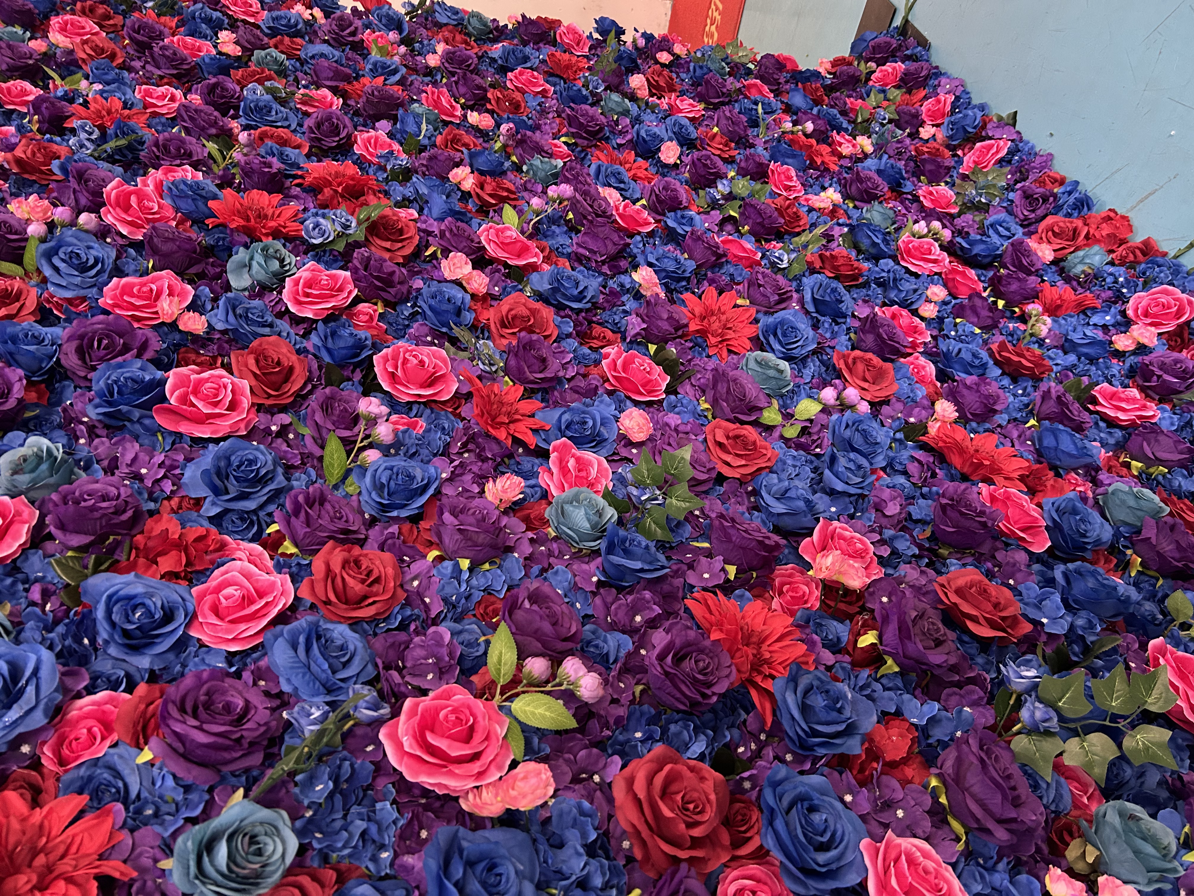 4hr-Purple, Pink, Red and Blue Flower Wall Rental