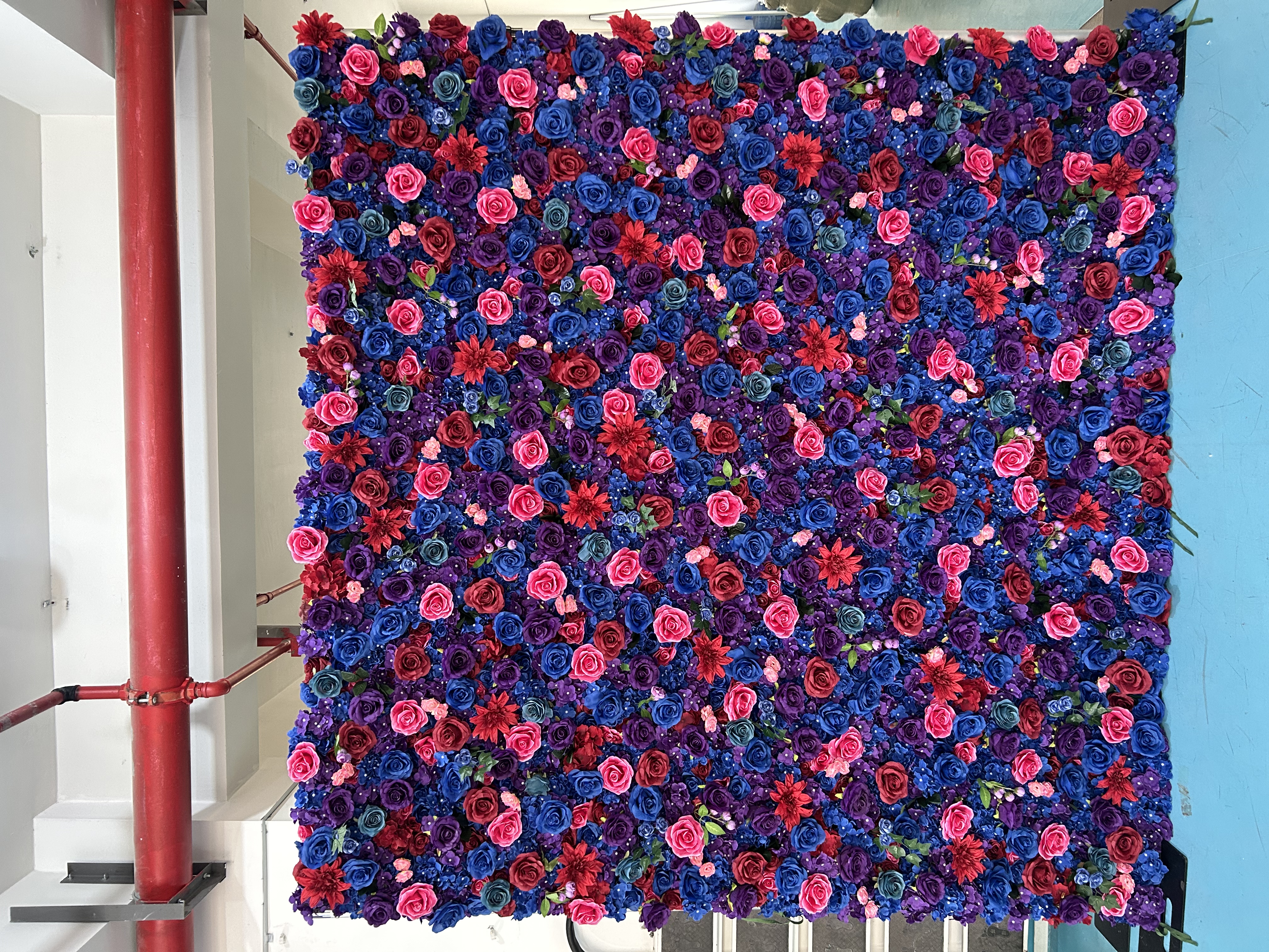 4hr-Purple, Pink, Red and Blue Flower Wall Rental
