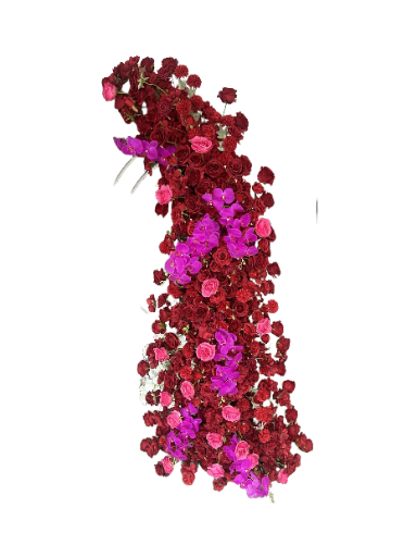 6 hr-Pink and Red Flower Arch