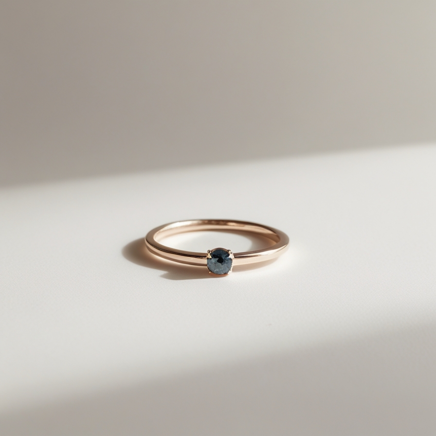 Azure Radiance Solitaire Ring