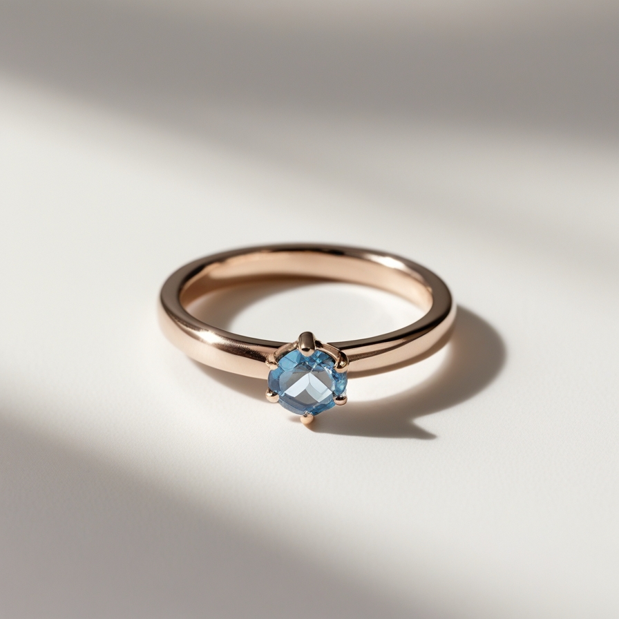 Azure Radiance Solitaire Ring
