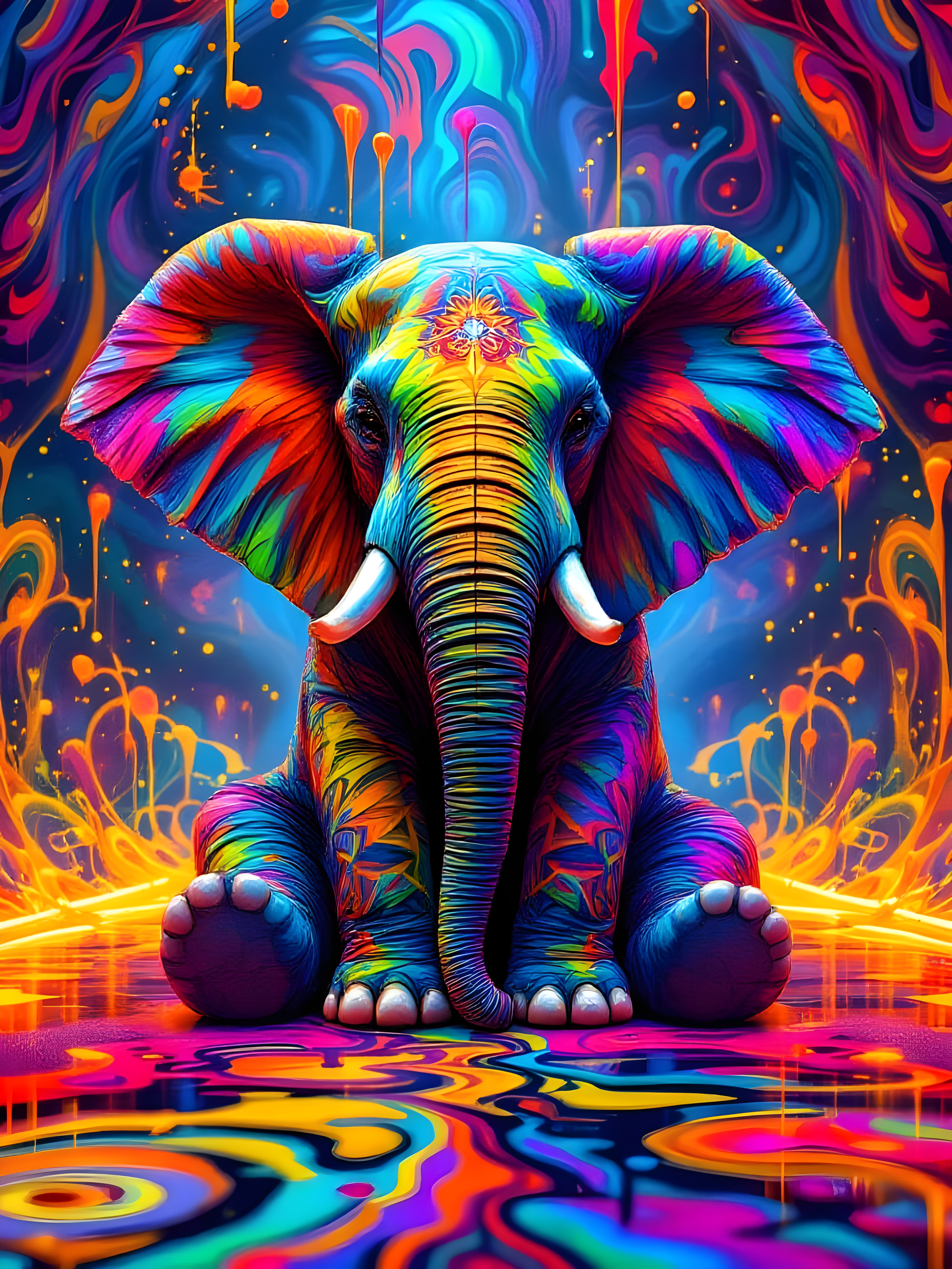 Colorful Elephant Art Print