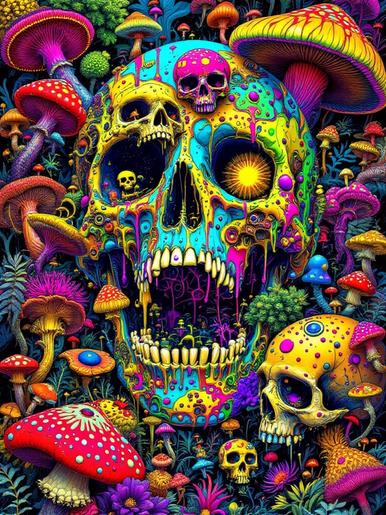 Psychedelic Skull Art Print