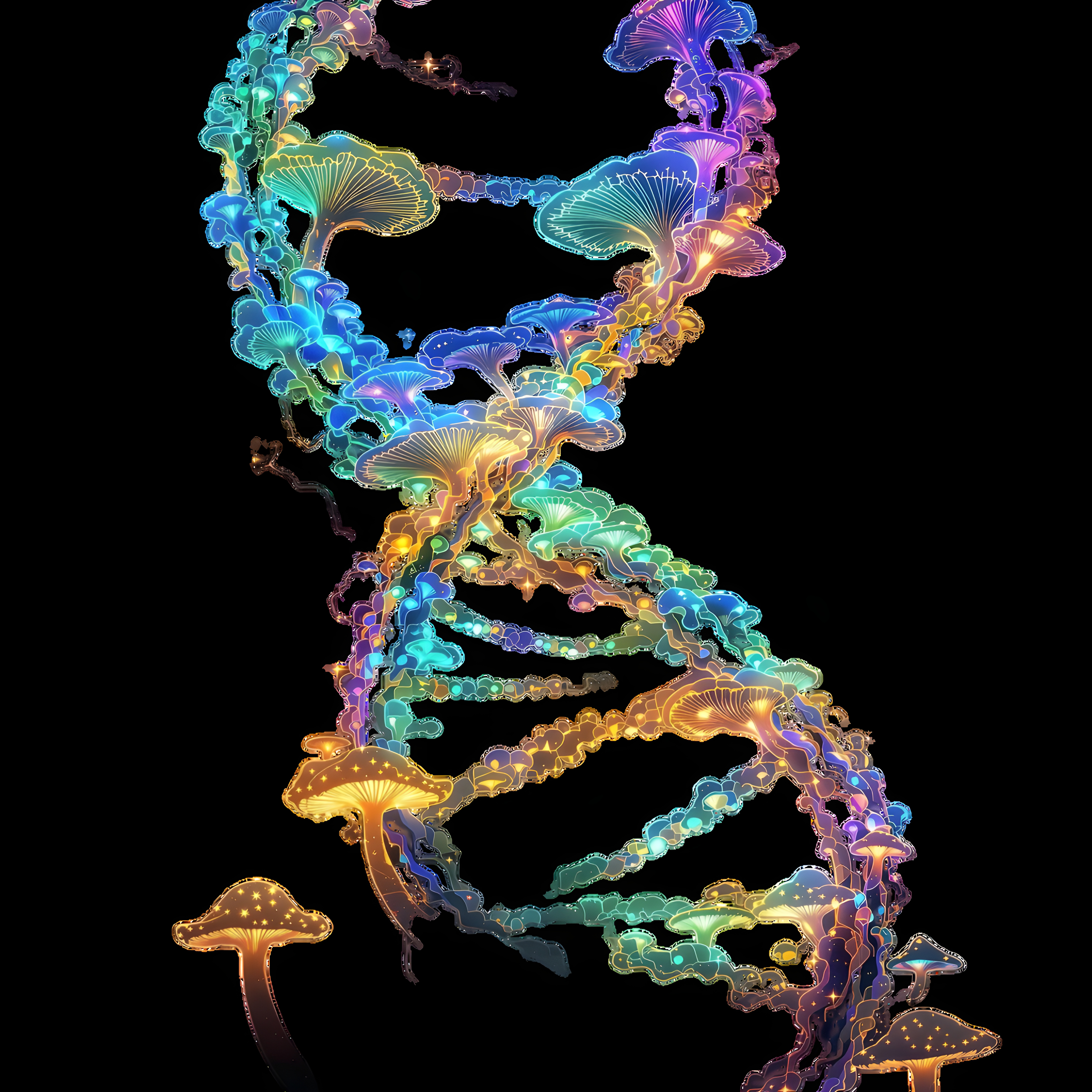 multi-color Mushroom DNA Hoodie