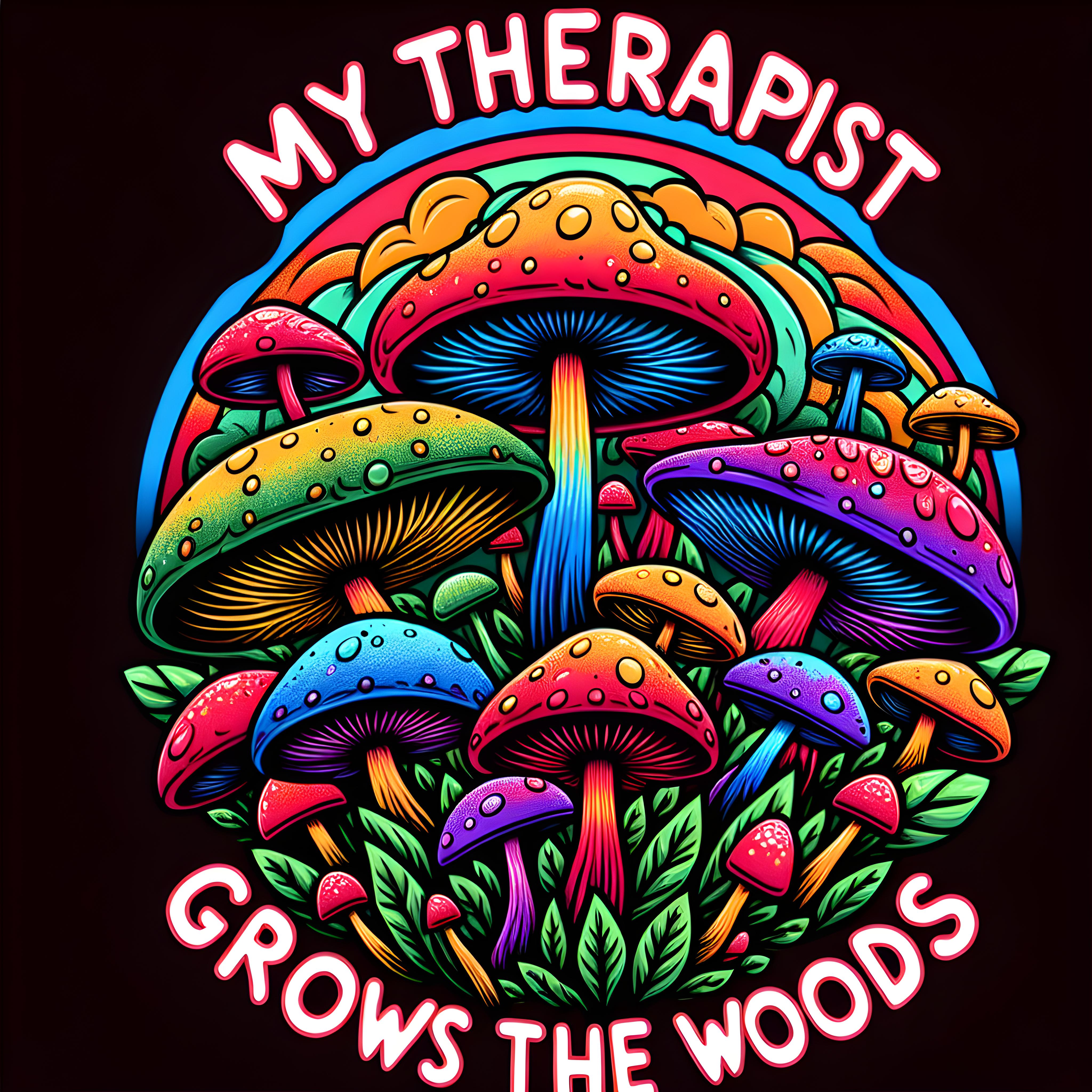 Mushroom Therapy Art T-shirt