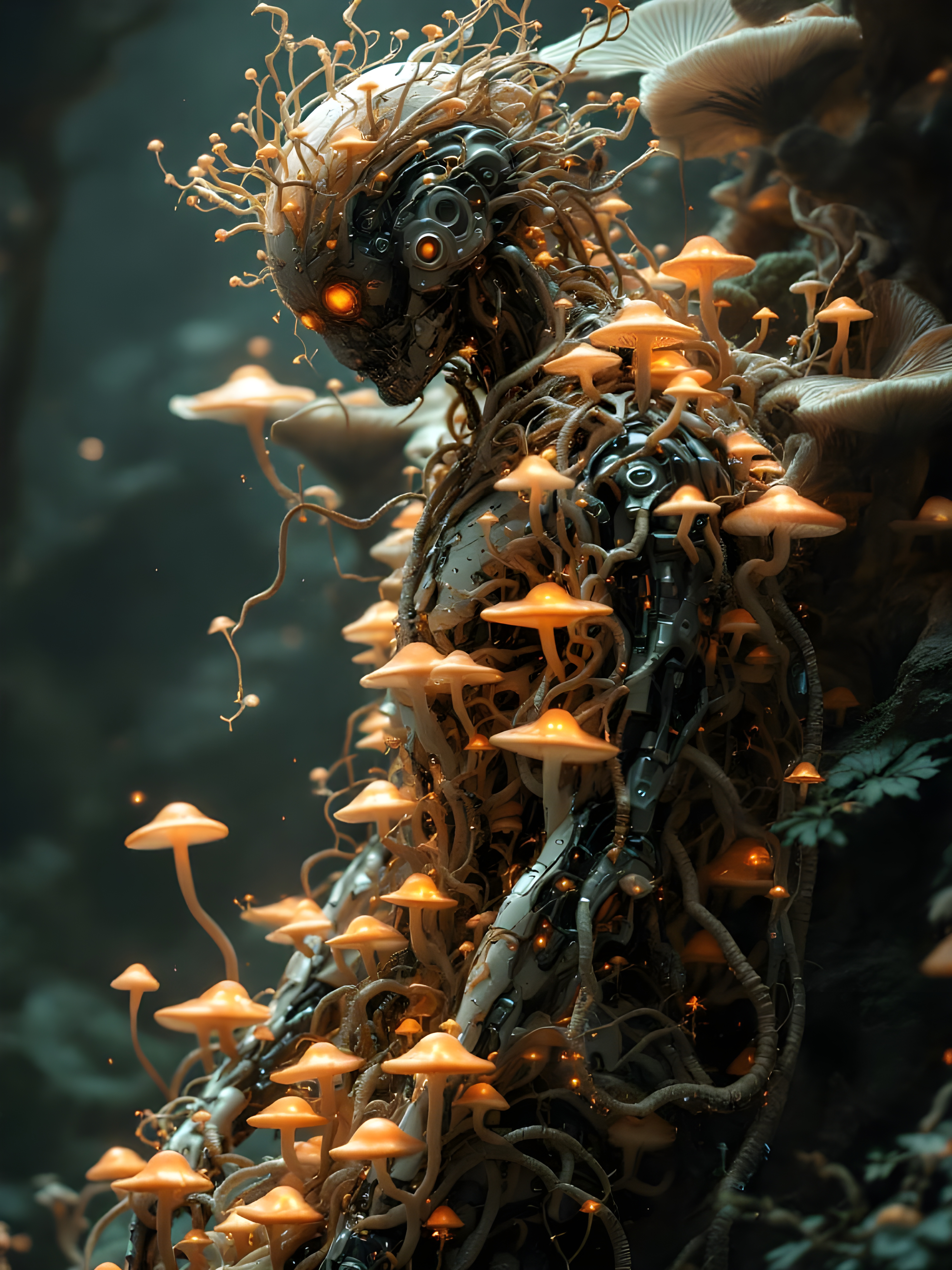 Cybernetic Mushroom Print 13x19