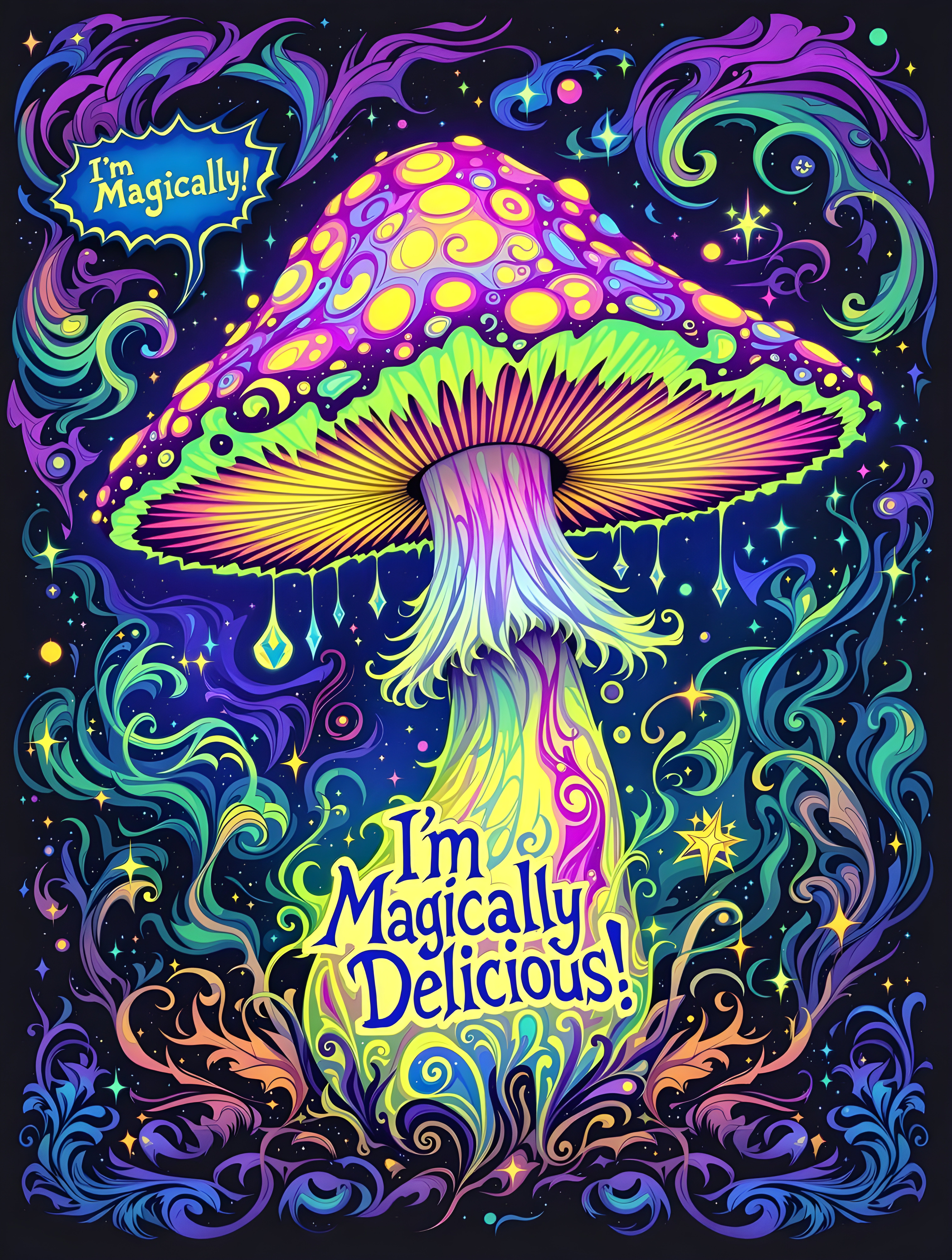 Psychedelic Mushroom 13x19 Print