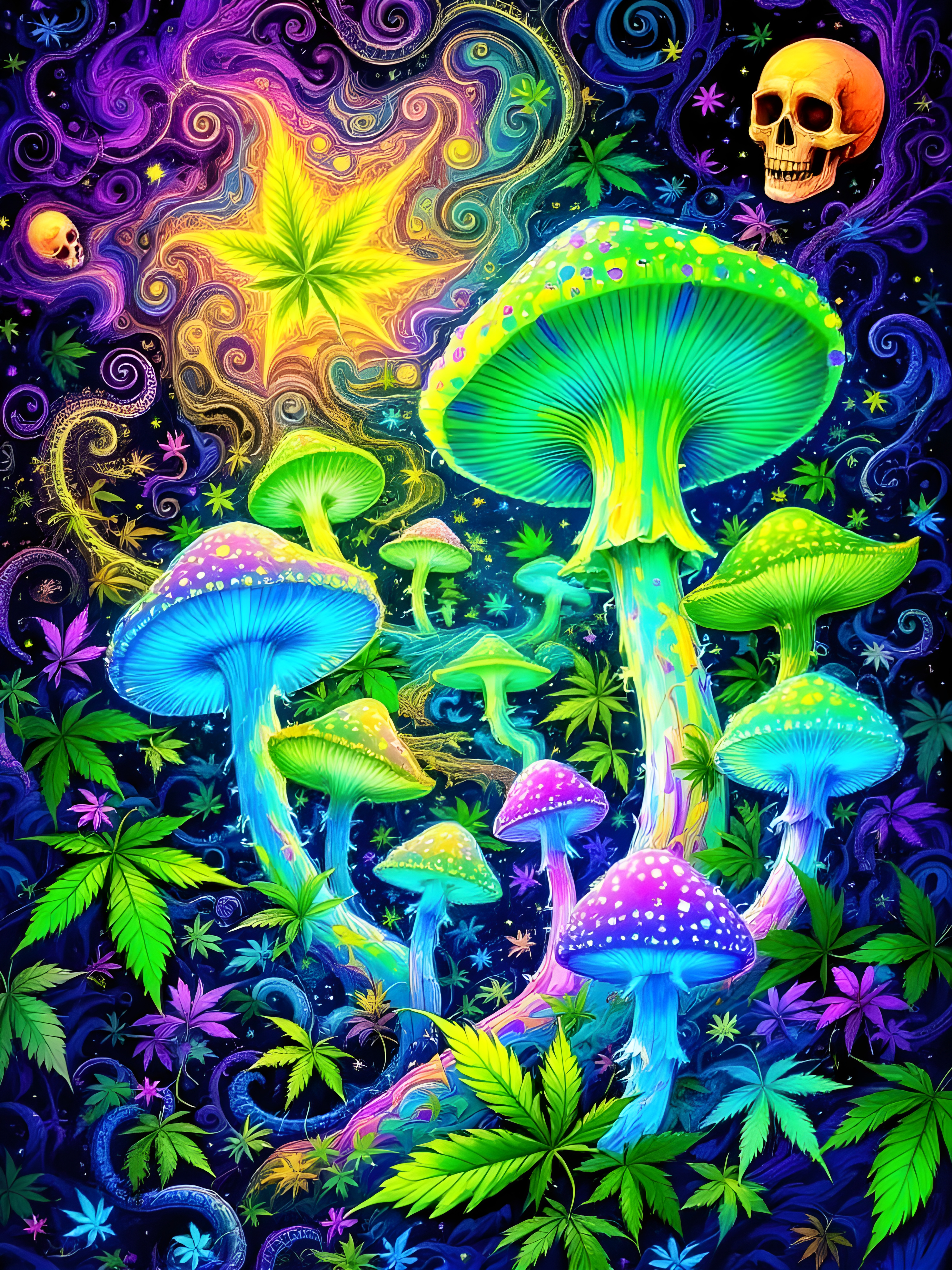 Psychedelic Mushroom Art Poster