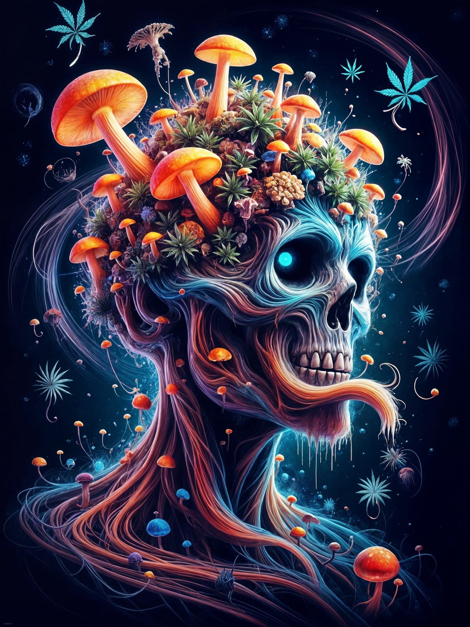 Psychedelic Skull Art Print