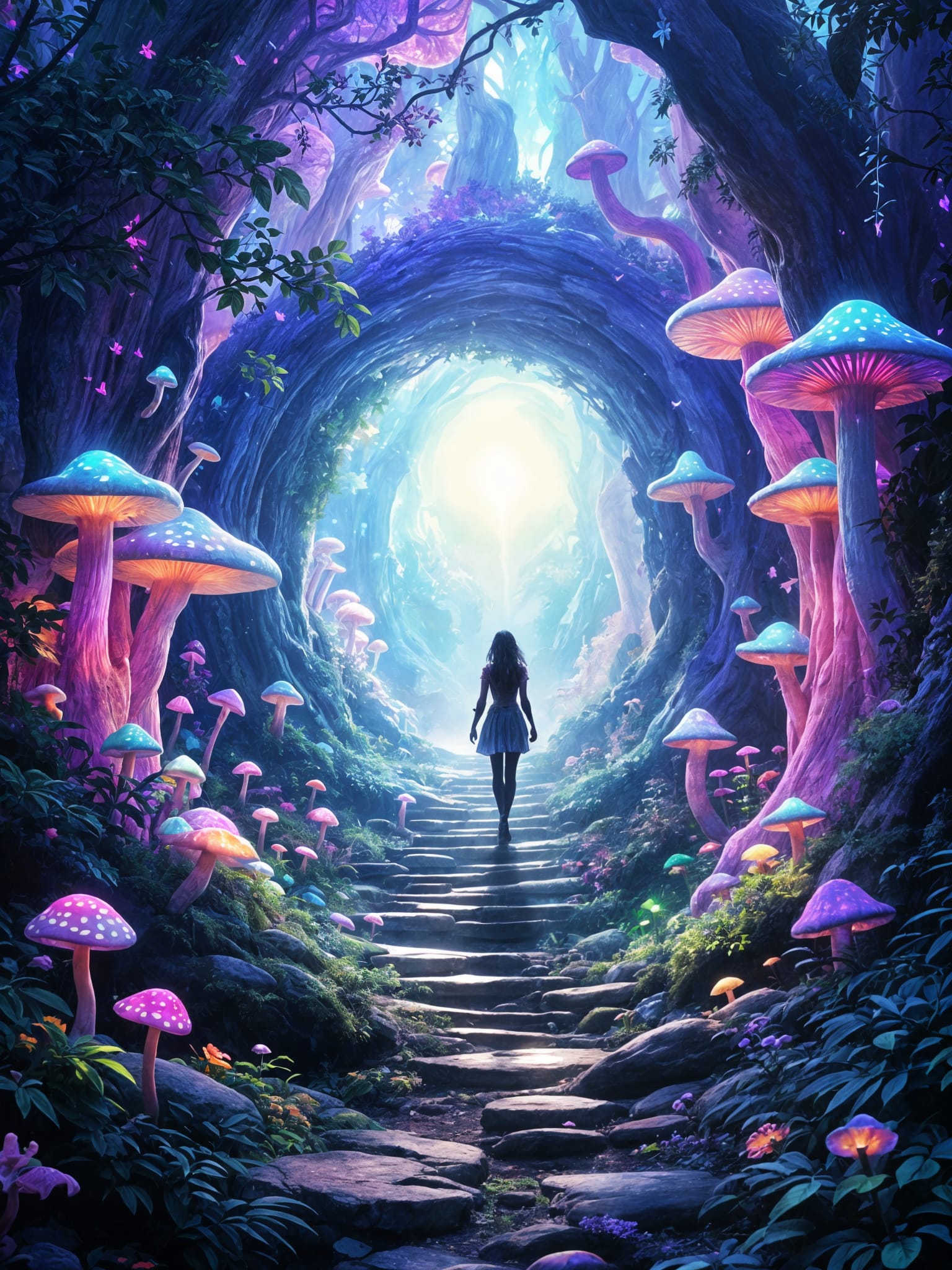 Enchanted Mushroom Forest Art Print