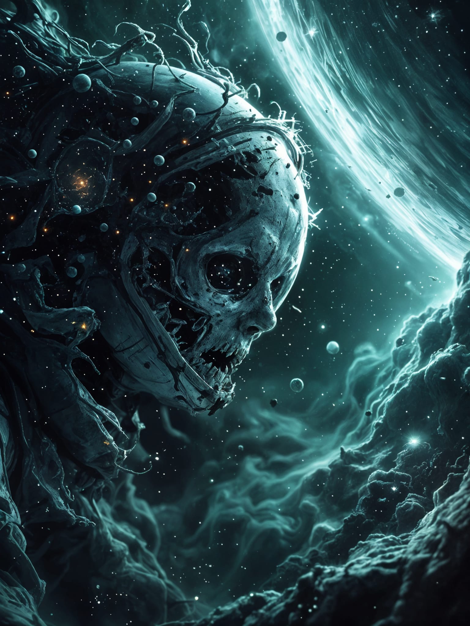 Ethereal Cosmic Skull Art Print