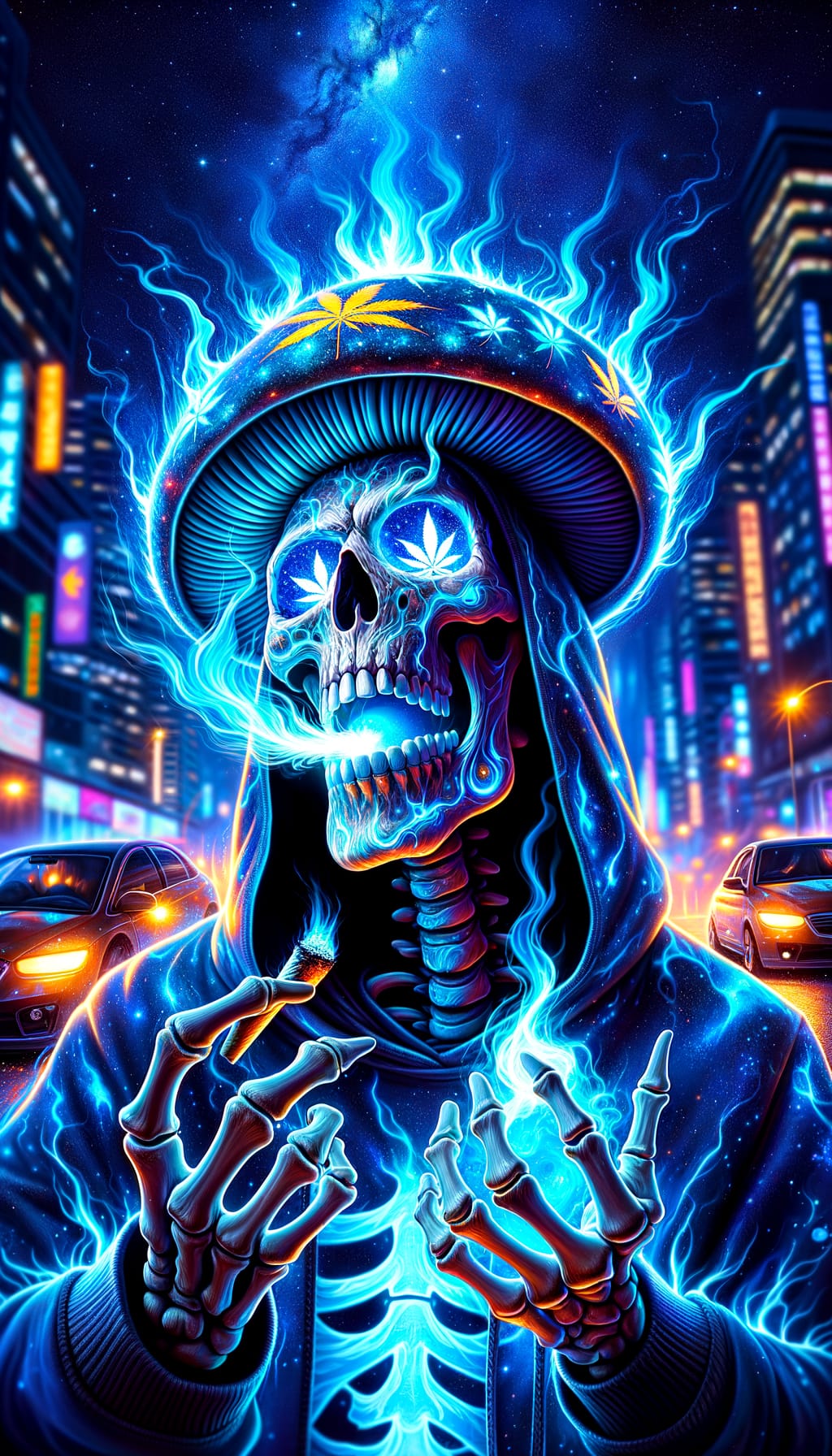 Neon Skull art print