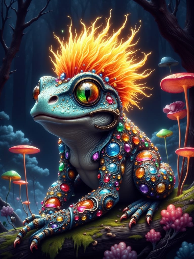 Bejeweled frog