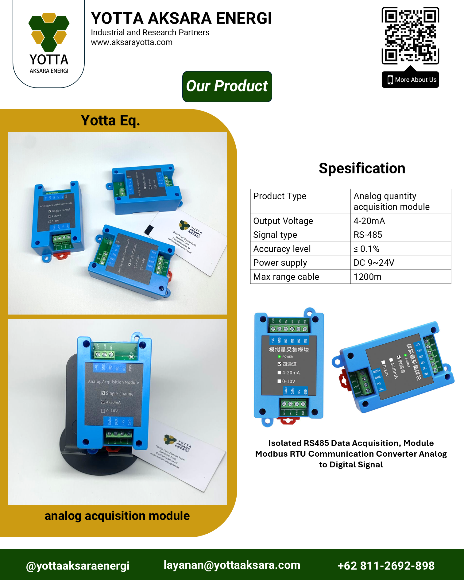 Modul Akuisisi Analog RS485