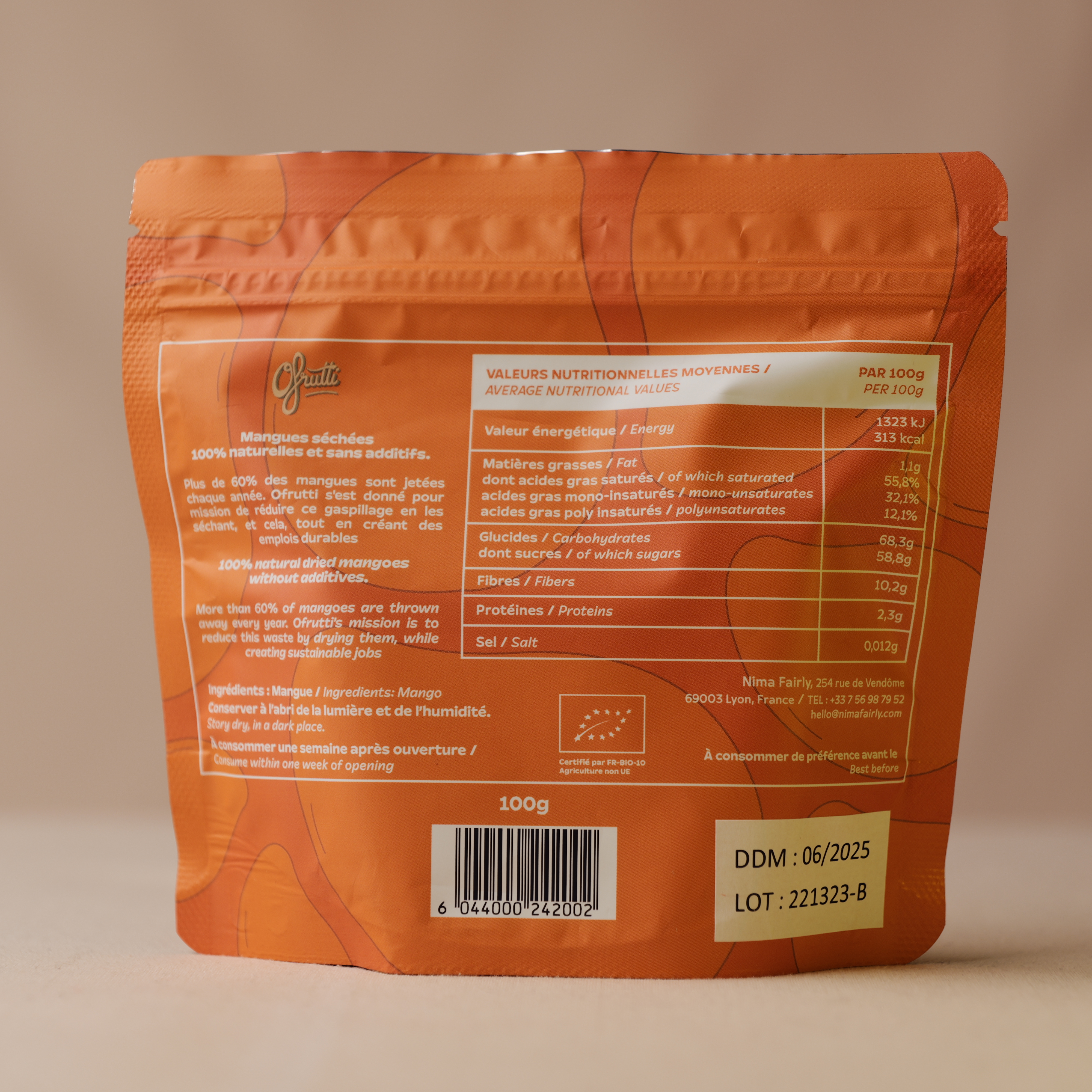 Lot de 3 sachets de Mangues séchées bio_Ofrutti_Sénégal