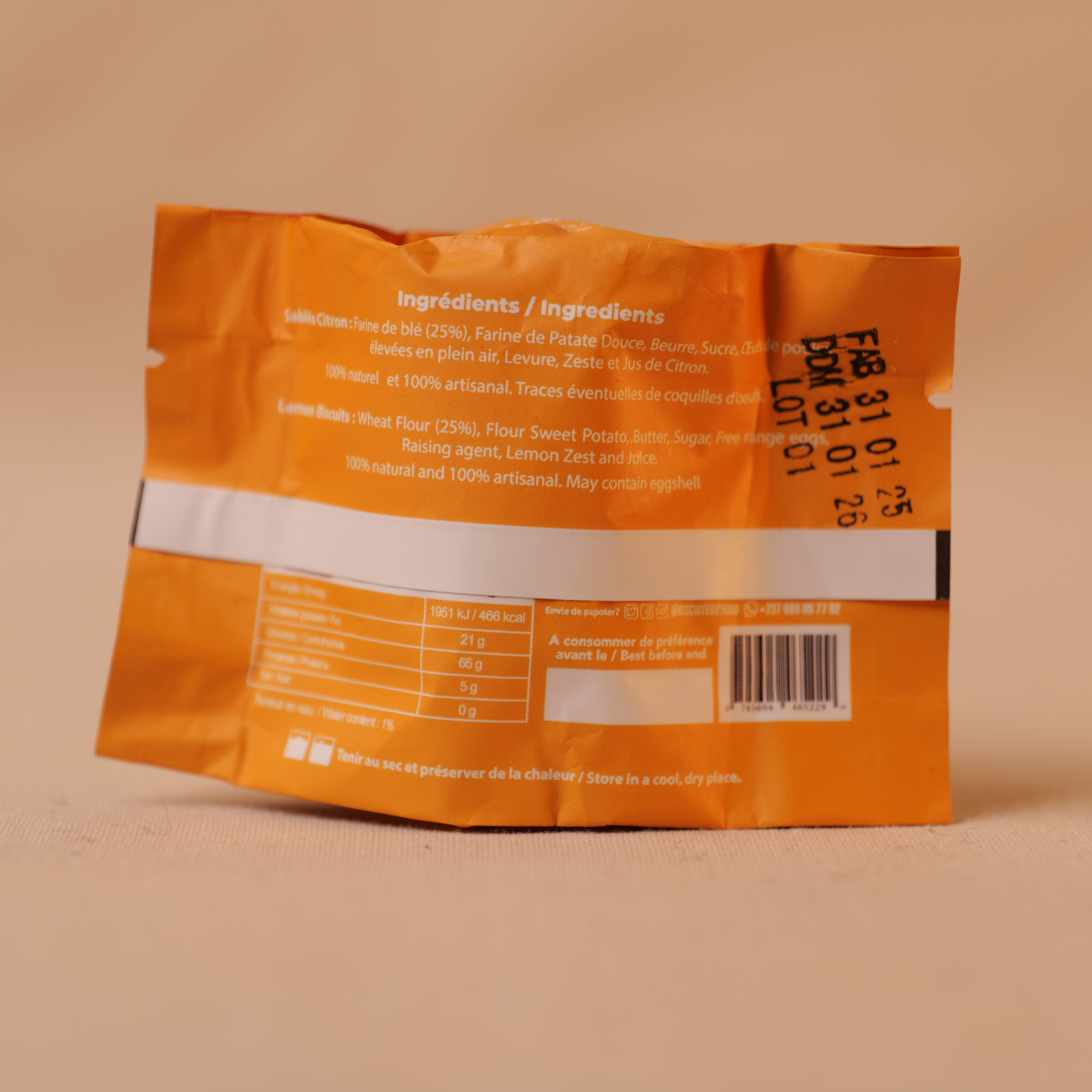Lot de 3 Petits Sablés Citron_Bobo Biscuits_Cameroun