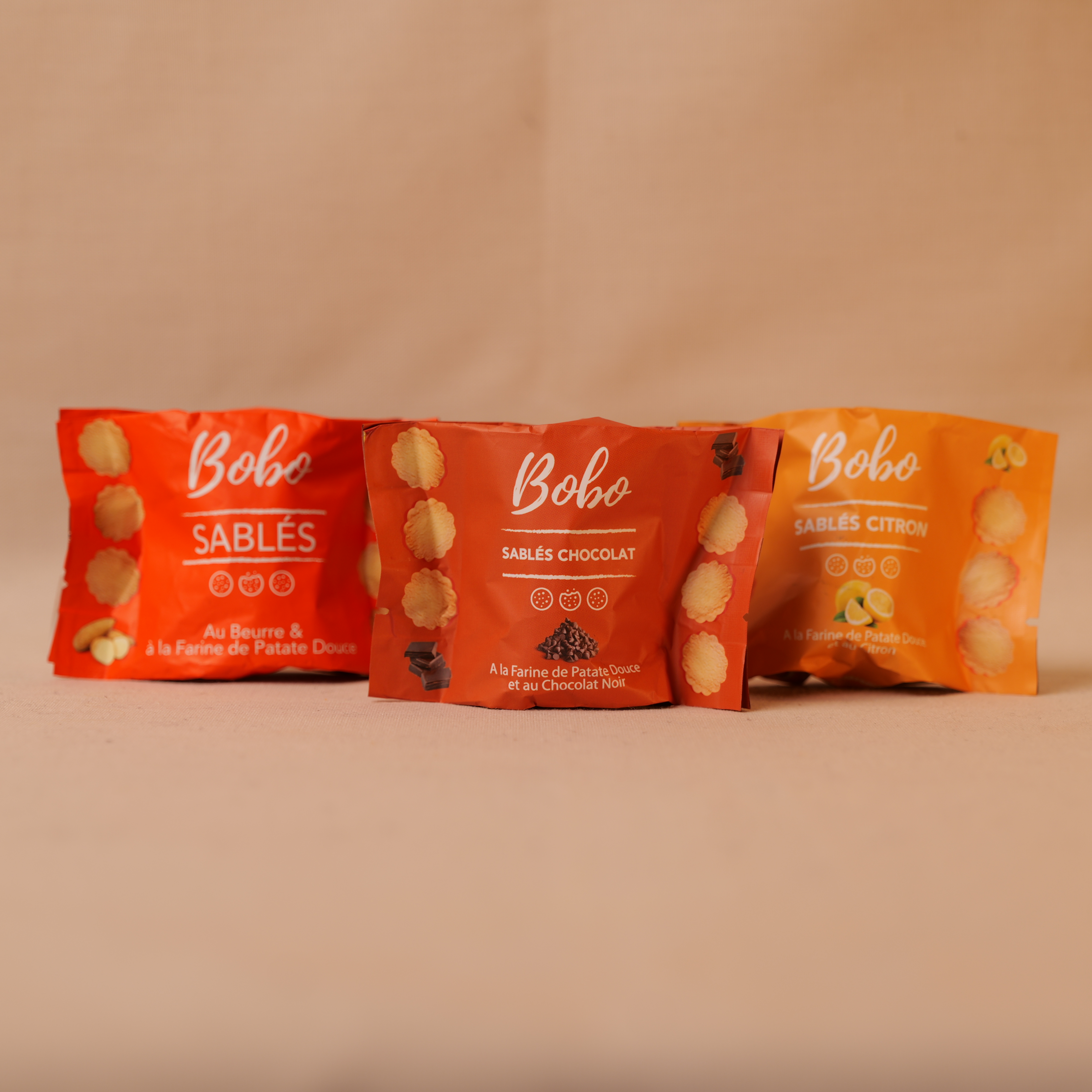 Trio de 3 Petits Sablés Nature, Citron & Pépites de chocolat_Bobo Biscuits_Cameroun
