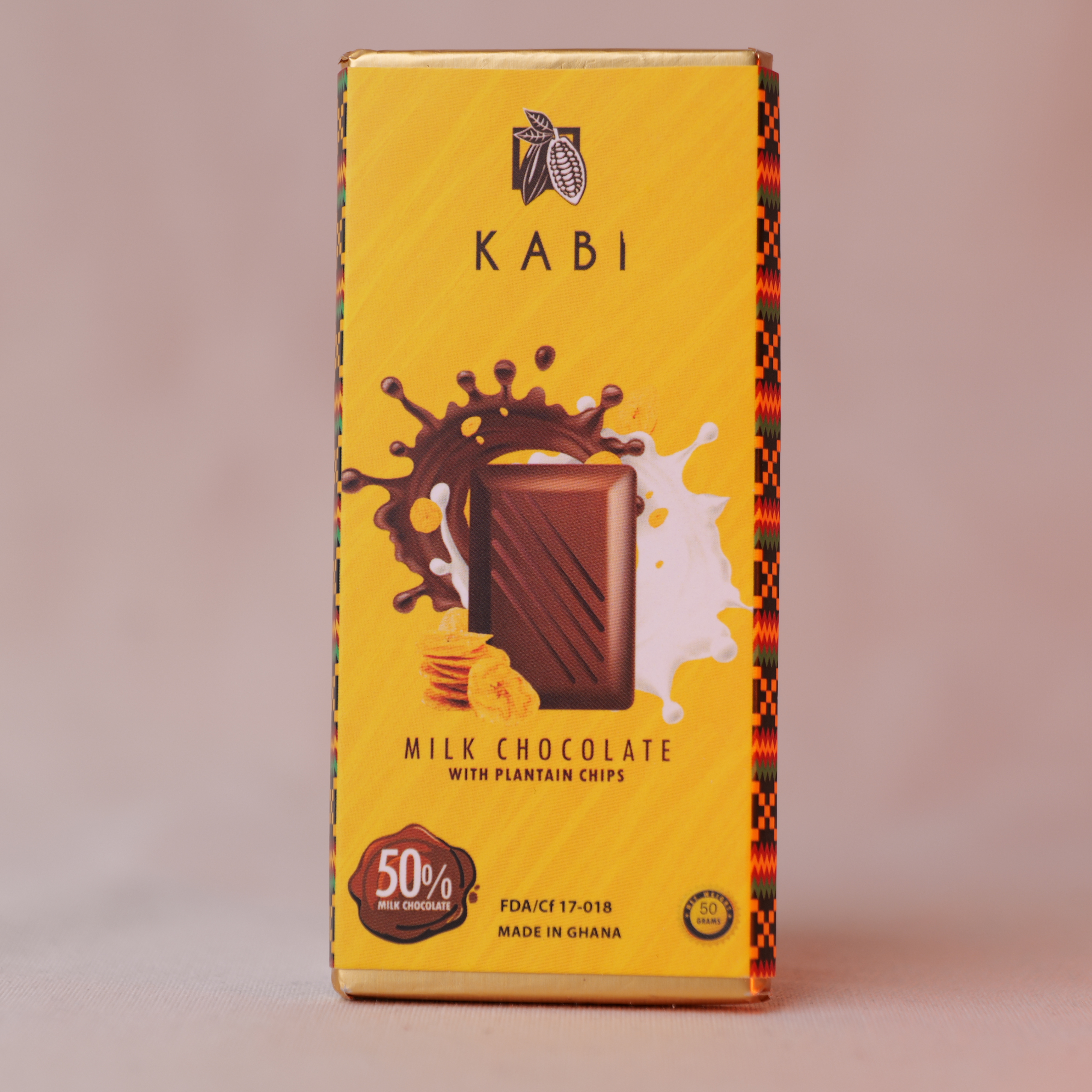 Tablette de chocolat au lait éclat de bananes plantain 50%_ Ghana
