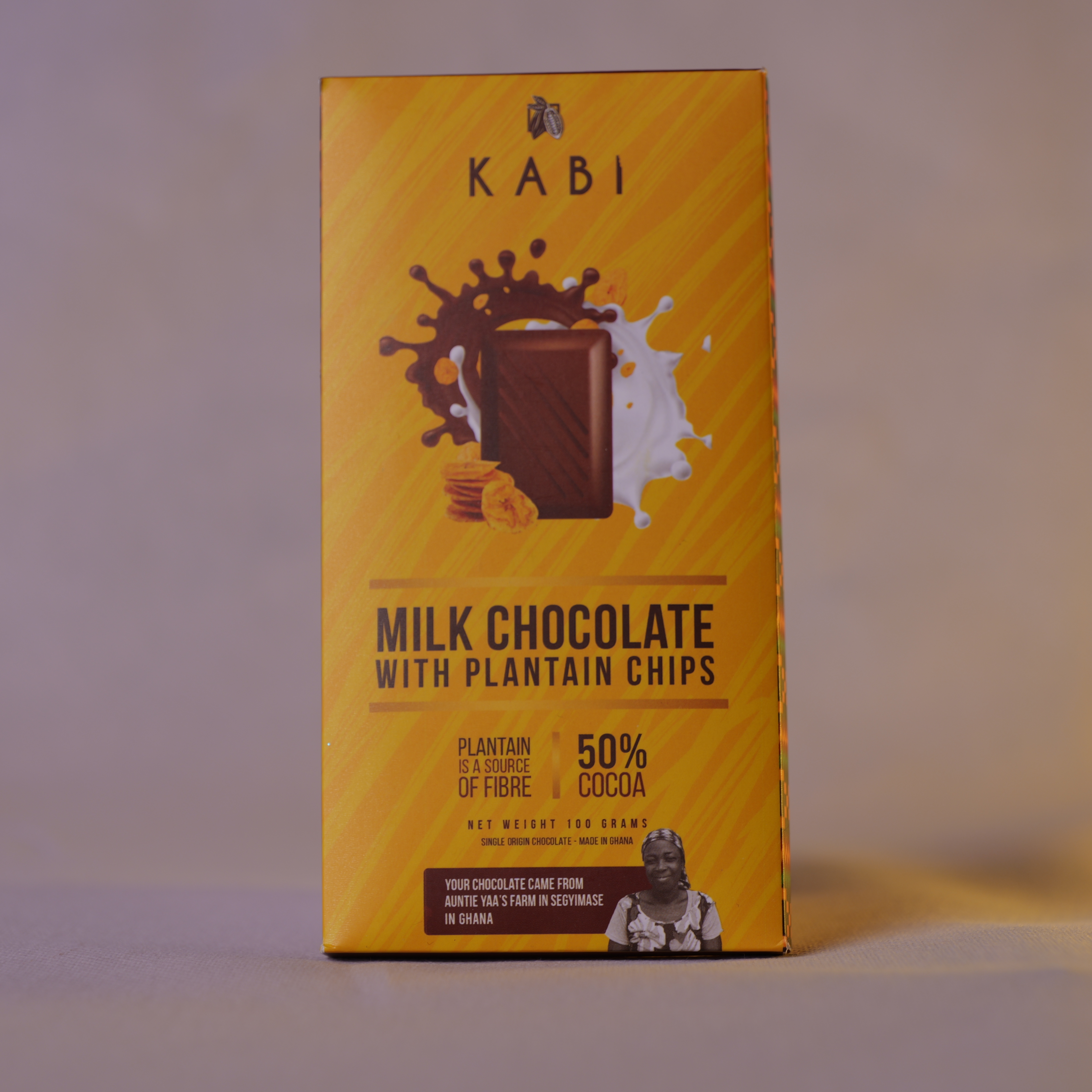 Tablette de chocolat au lait éclat de bananes plantain 50% 100 gr_ Ghana