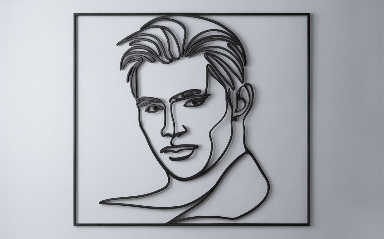Минималистичен портрет на мъж – абстрактно изкуство