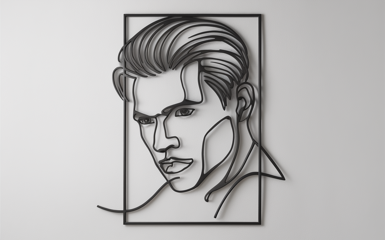 Минималистичен портрет на мъж – абстрактно изкуство