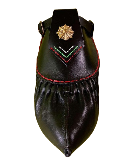 Традиционни български царвули от естествена кожа- светли и черни