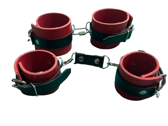 18+ Комплект за Вързване от Естествена Кожа