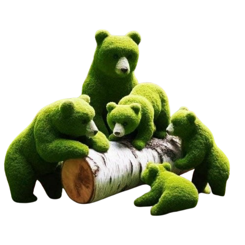 Метални скулптури облицовани с изкуствена трева